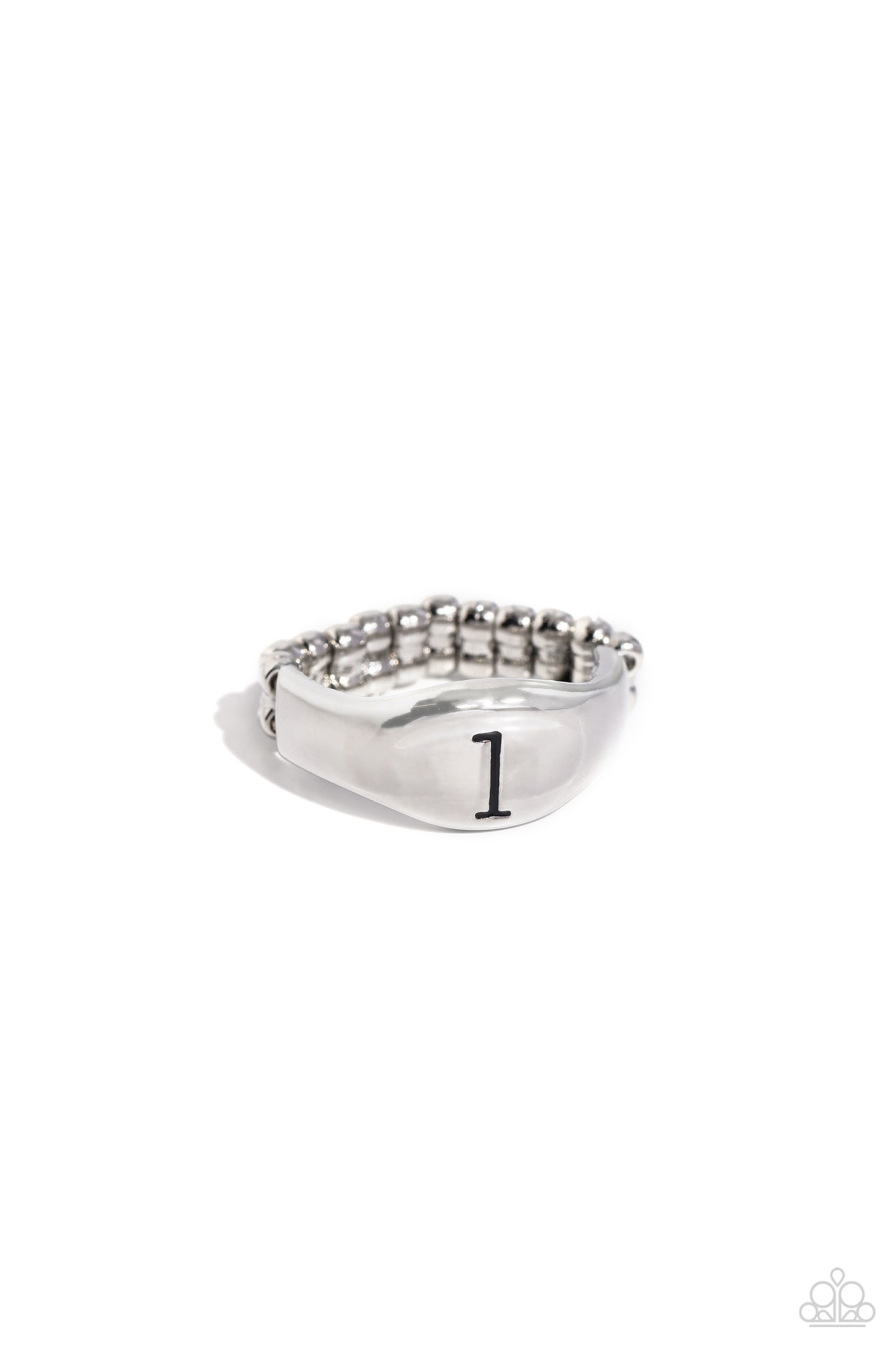 Monogram Memento - silver - L - Paparazzi ring