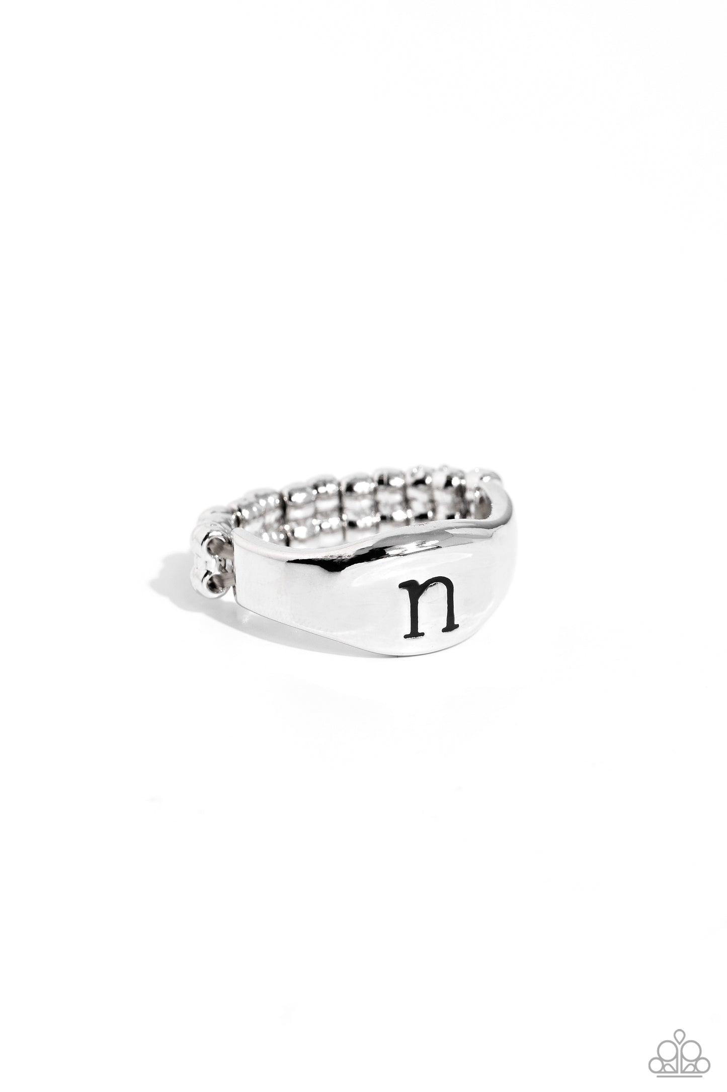 Monogram Memento - silver - N - Paparazzi ring