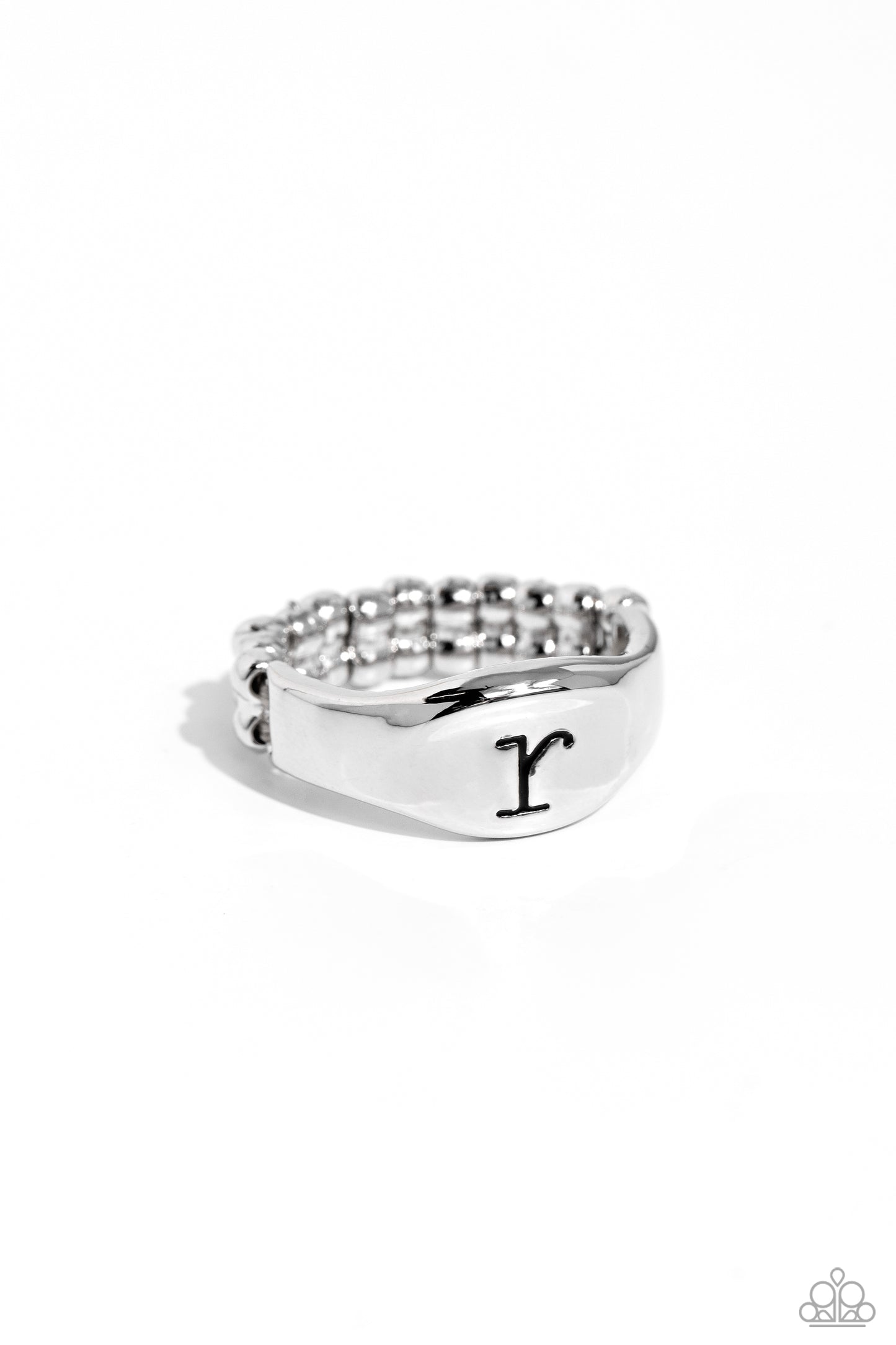 Monogram Memento - silver - R - Paparazzi ring