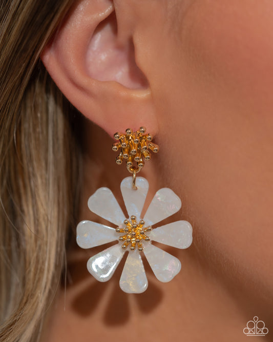 Poetically Pastel - white - Paparazzi earrings
