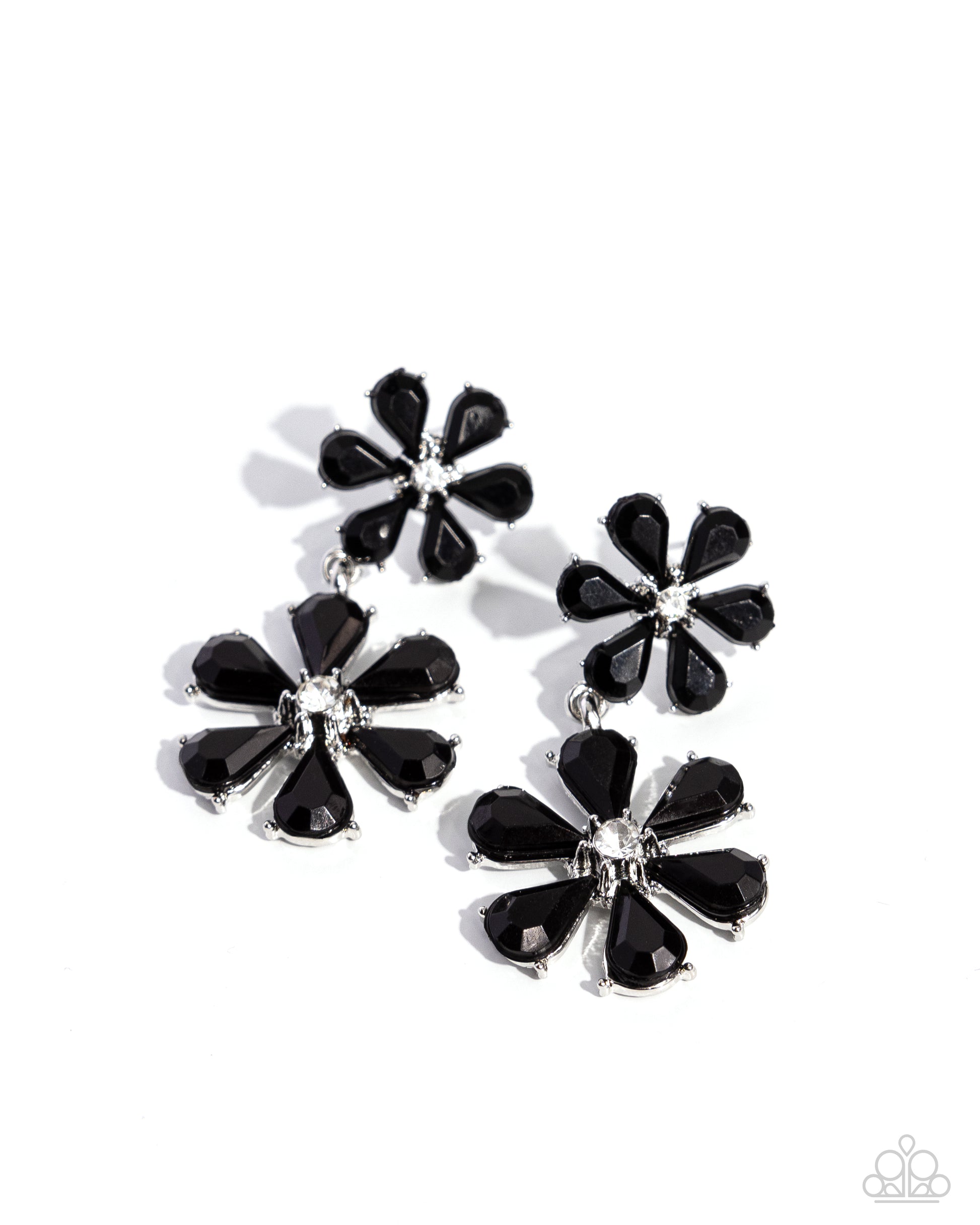 A Blast of Blossoms - black - Paparazzi earrings