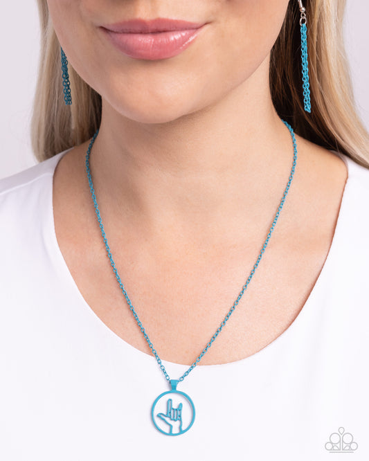 Abstract ASL - blue - Paparazzi necklace