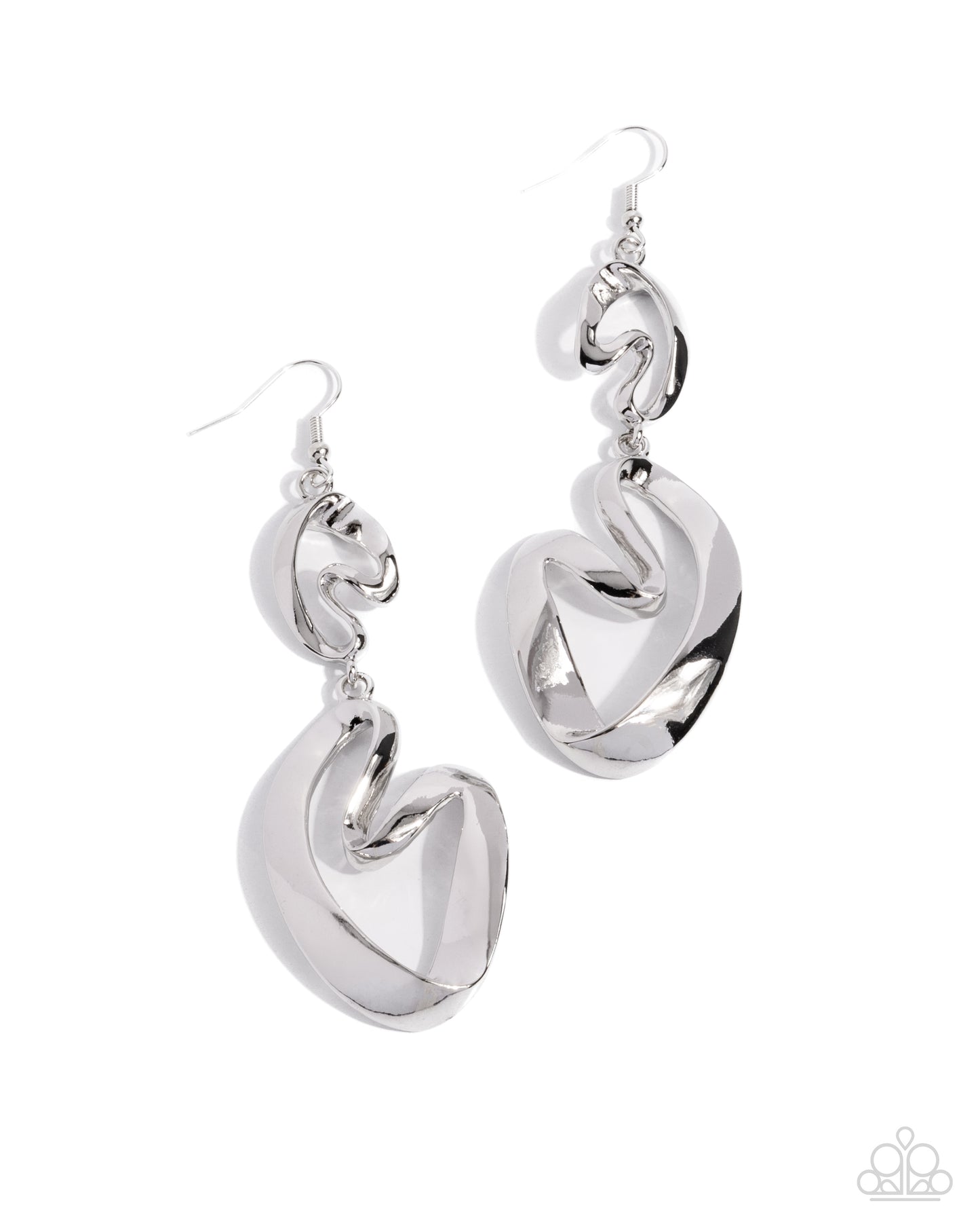 Abstract Angles - silver - Paparazzi earrings