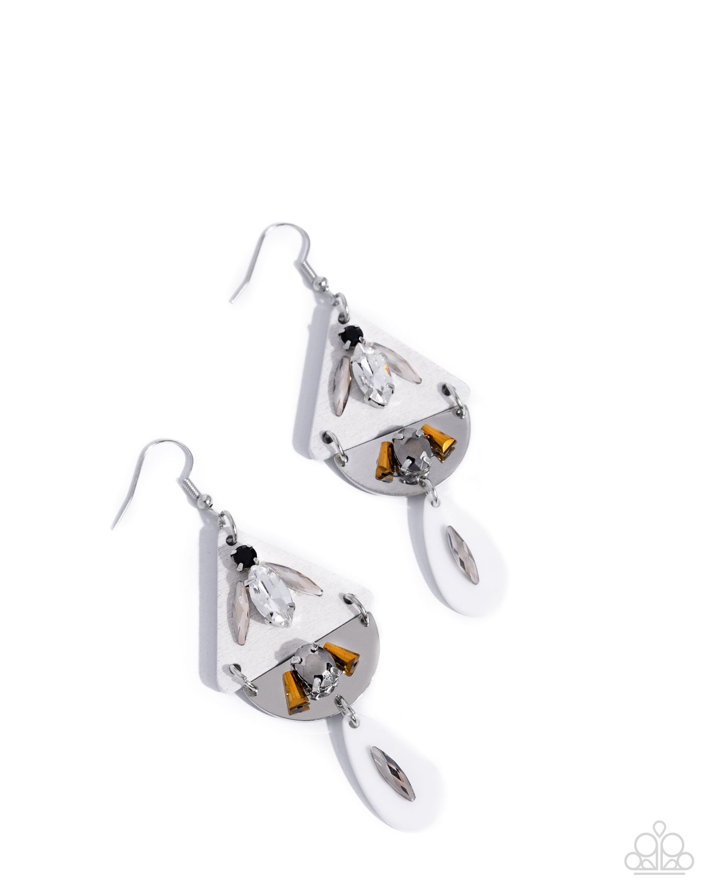 Abstract Articulation - white - Paparazzi earrings