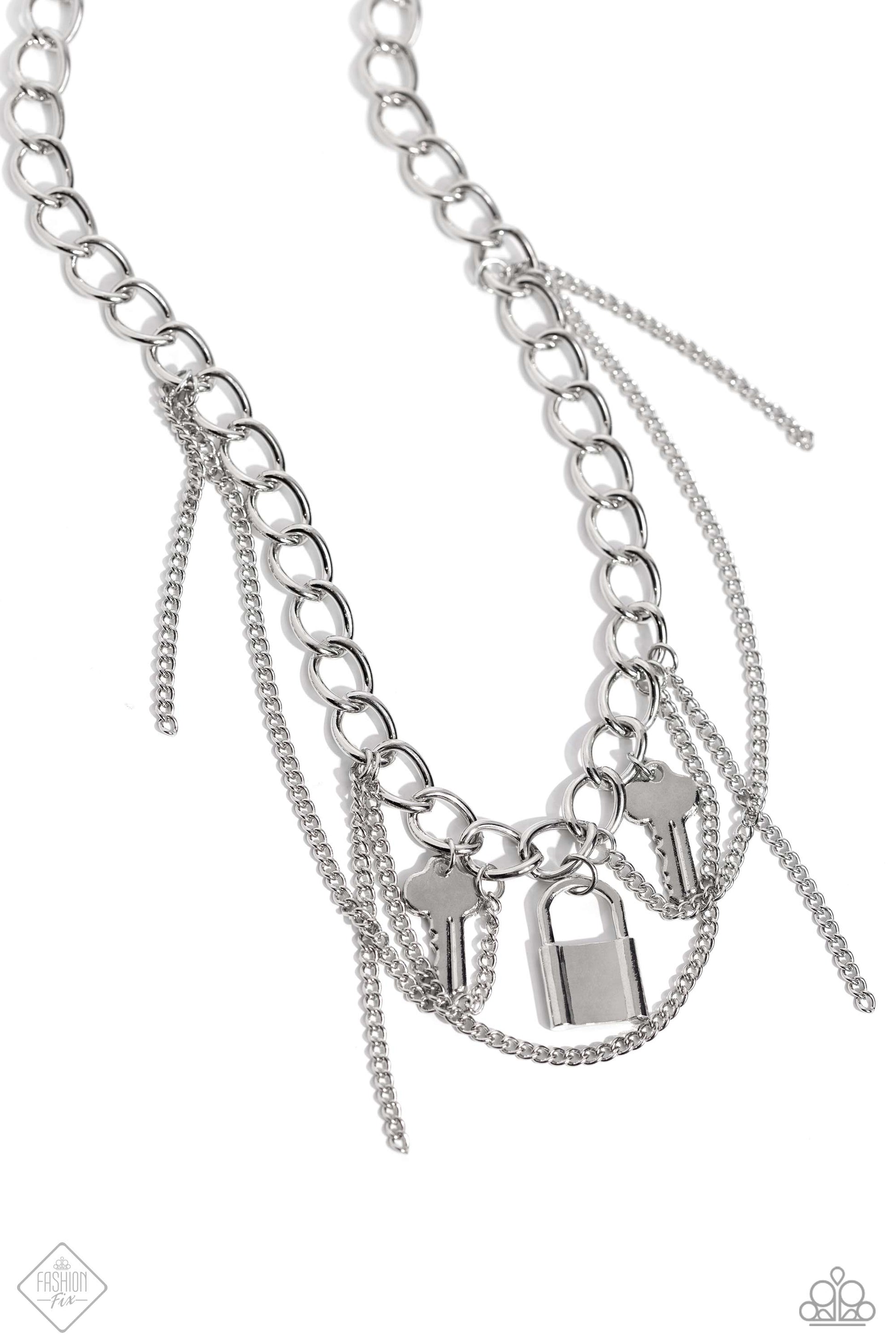 Against the LOCK - silver - Paparazzi necklace