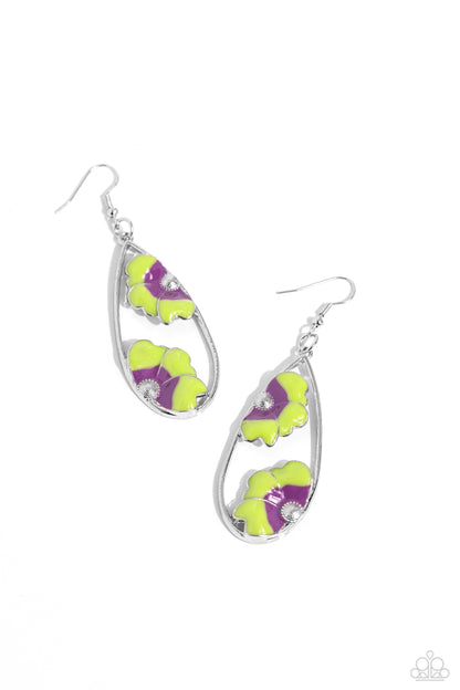 Airily Abloom - green - Paparazzi earrings