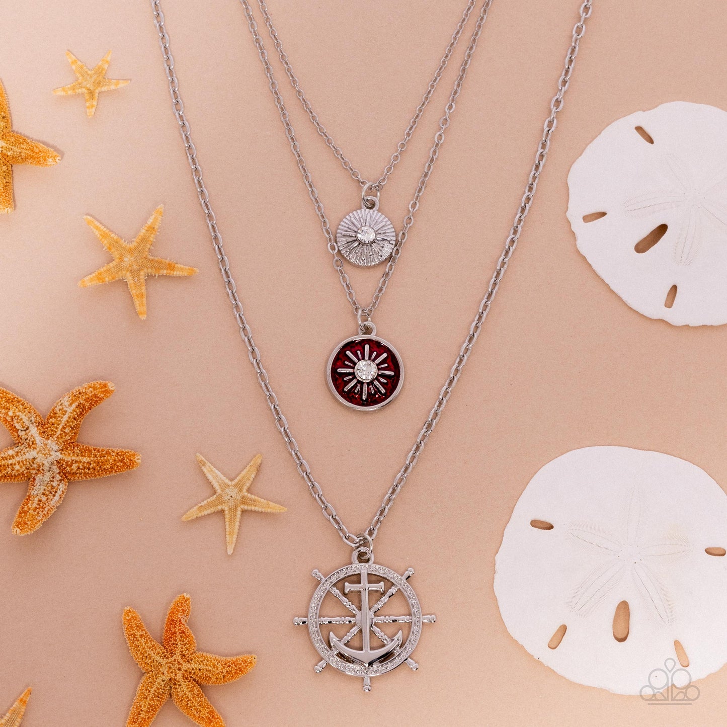 Anchor Arrangement - red - Paparazzi necklace