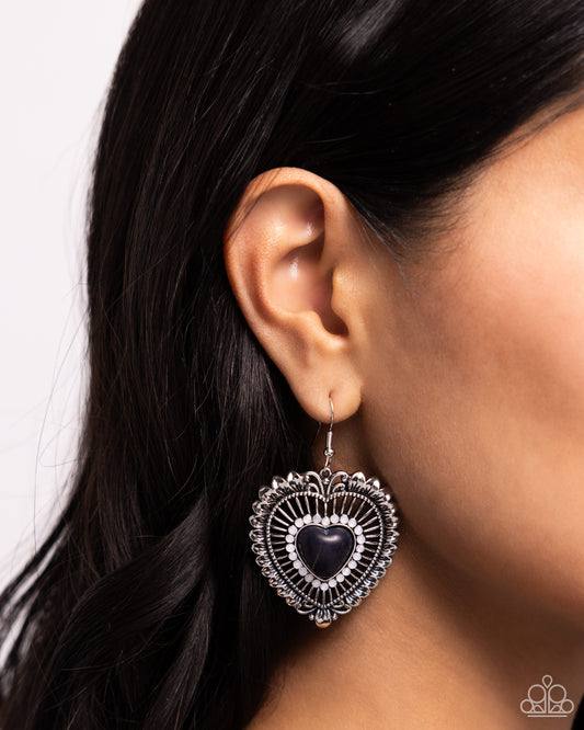 Antiqued Advocate - black - Paparazzi earrings