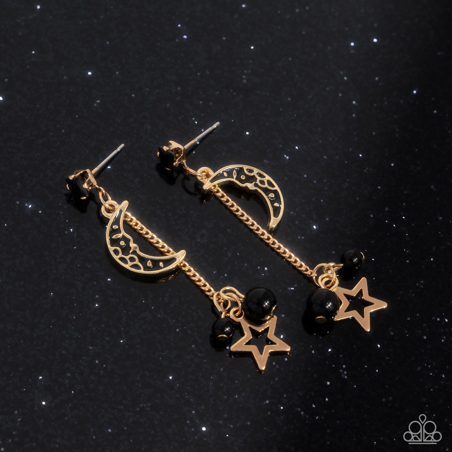 Astral Admiration - black - Paparazzi earrings