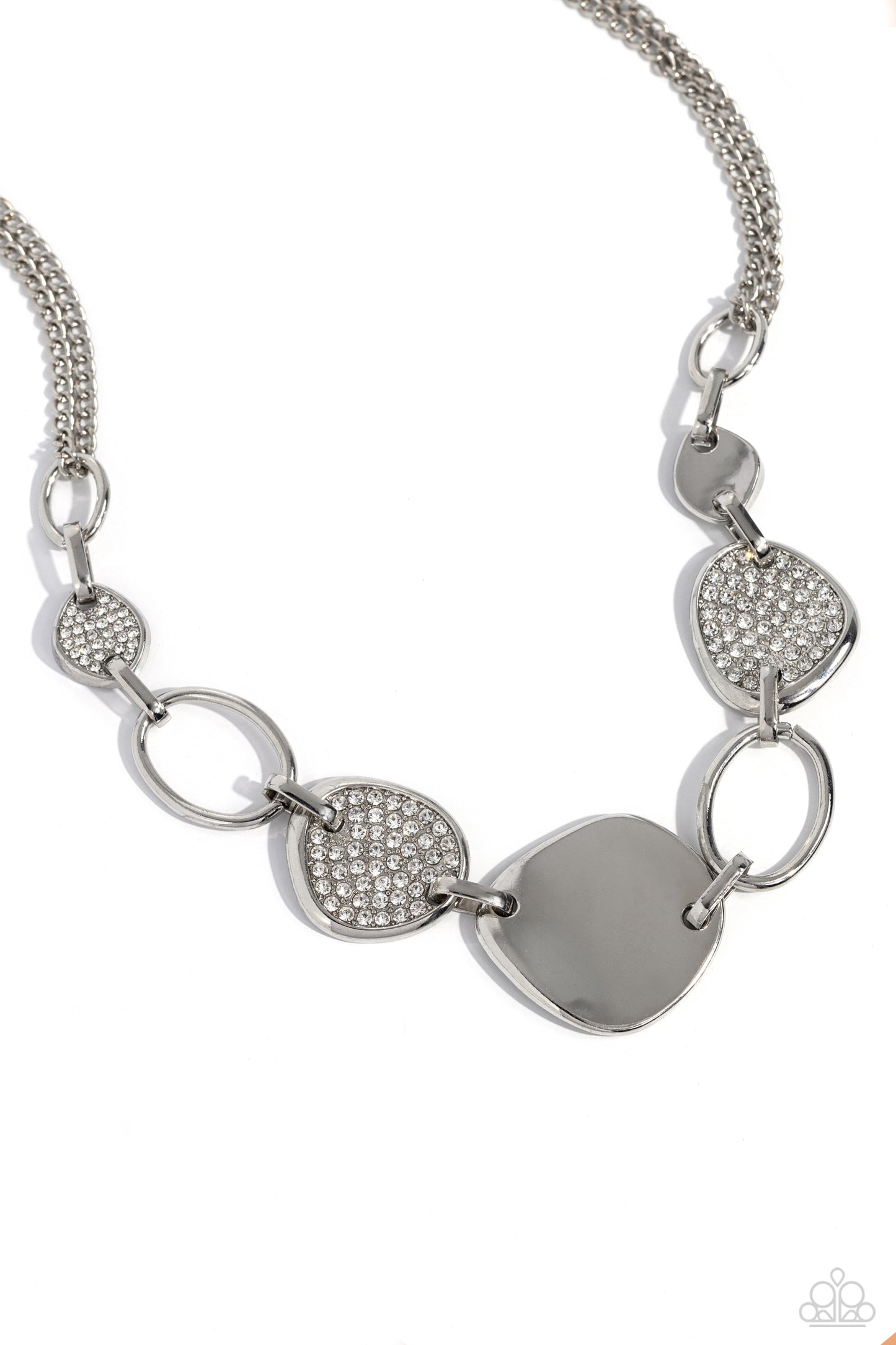 Asymmetrical Attention - white - Paparazzi necklace