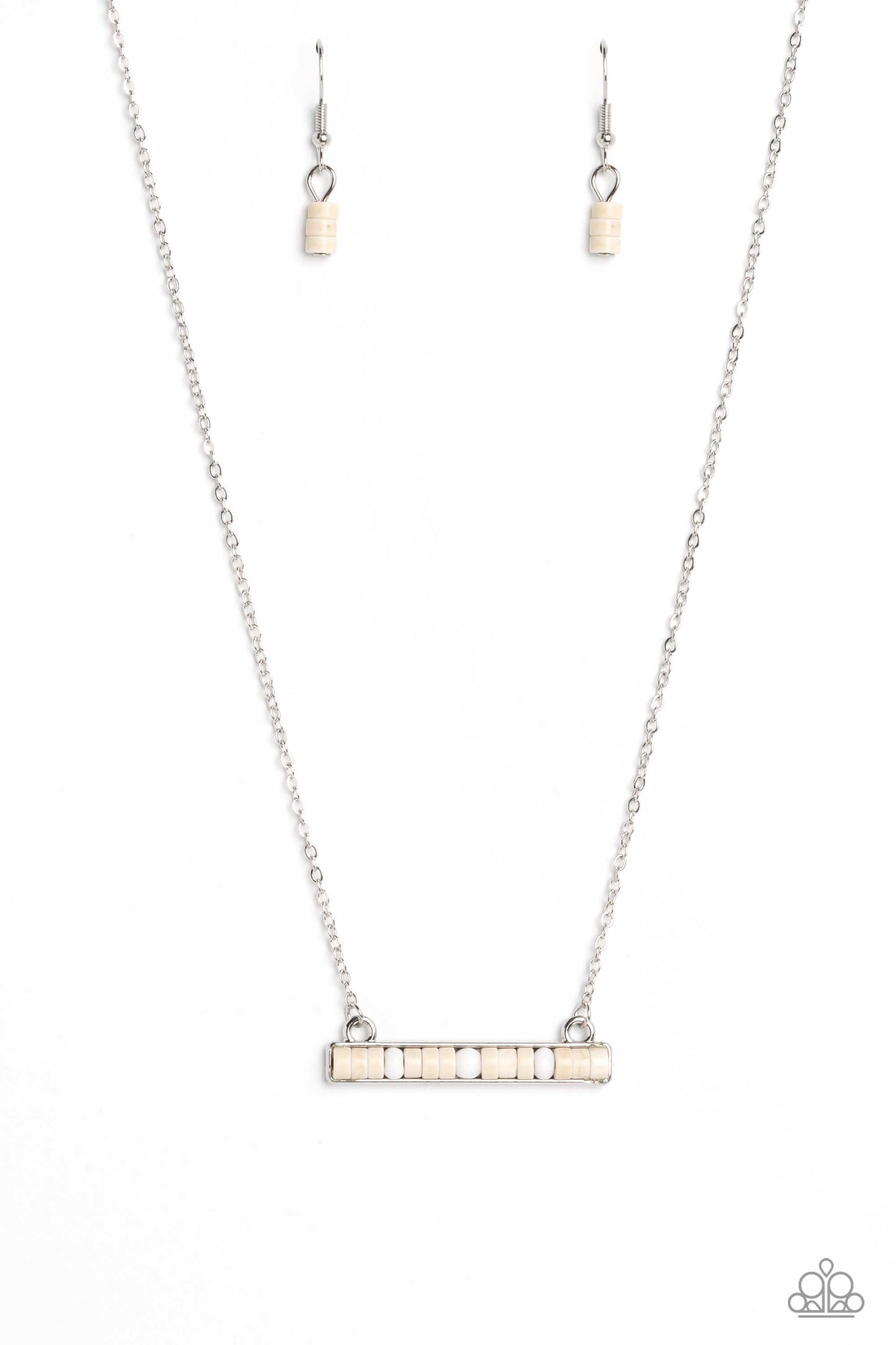 Barred Bohemian - white - Paparazzi necklace