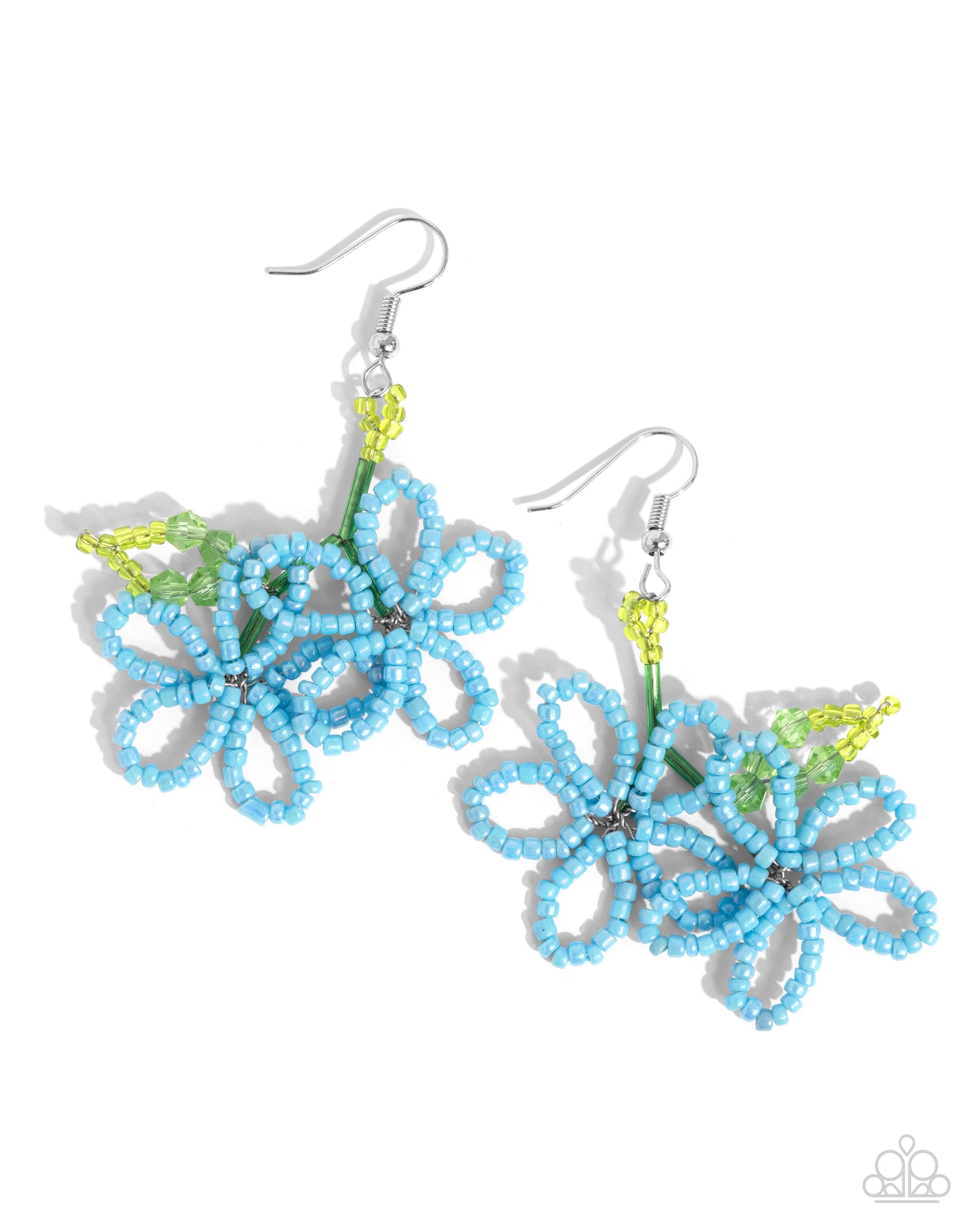 Beaded Blooms - blue - Paparazzi earrings
