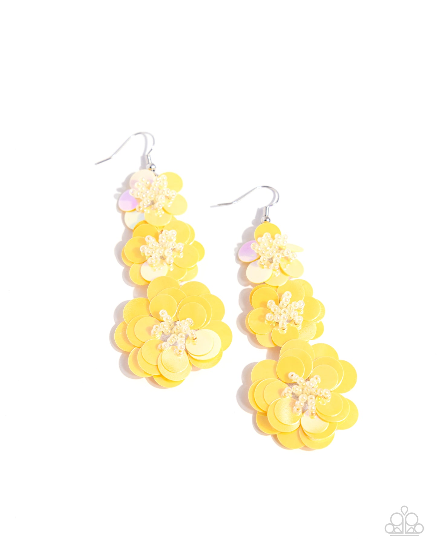 Beaded Bouquet - yellow - Paparazzi earrings