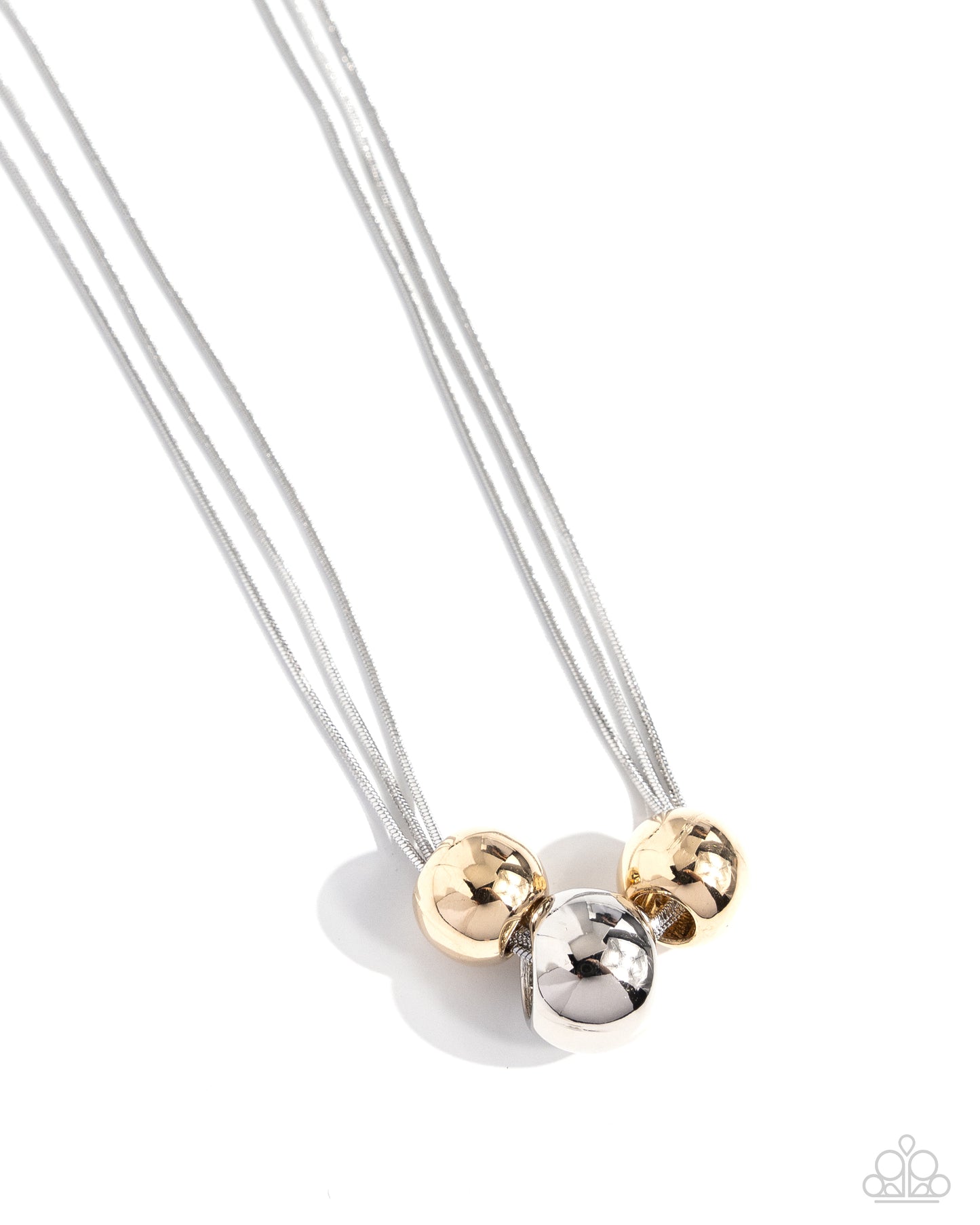 Beaming Beads - silver - Paparazzi necklace