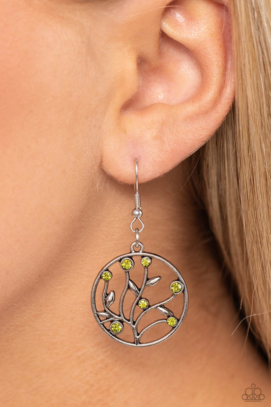 Bedazzlingly Branching - green - Paparazzi earrings