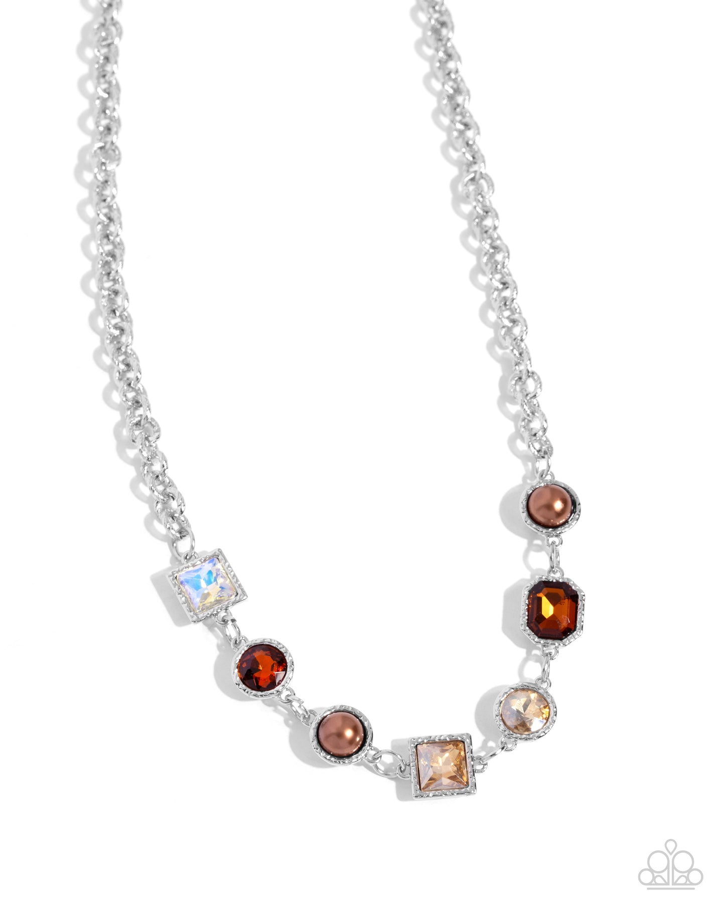 Bejeweled Bravado - brown - Paparazzi necklace