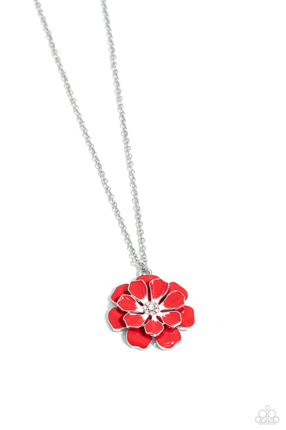 Beyond Blooming - red - Paparazzi necklace