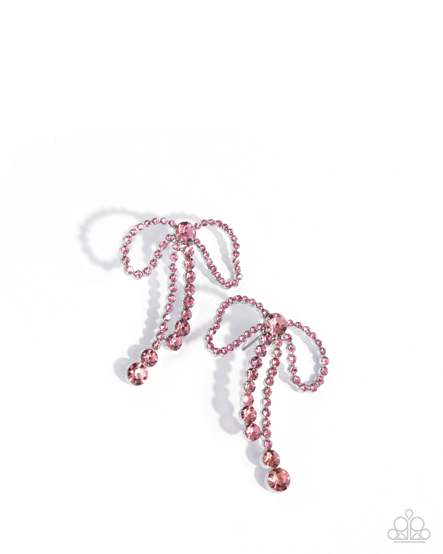 Black Tie Bow - pink - Paparazzi earrings