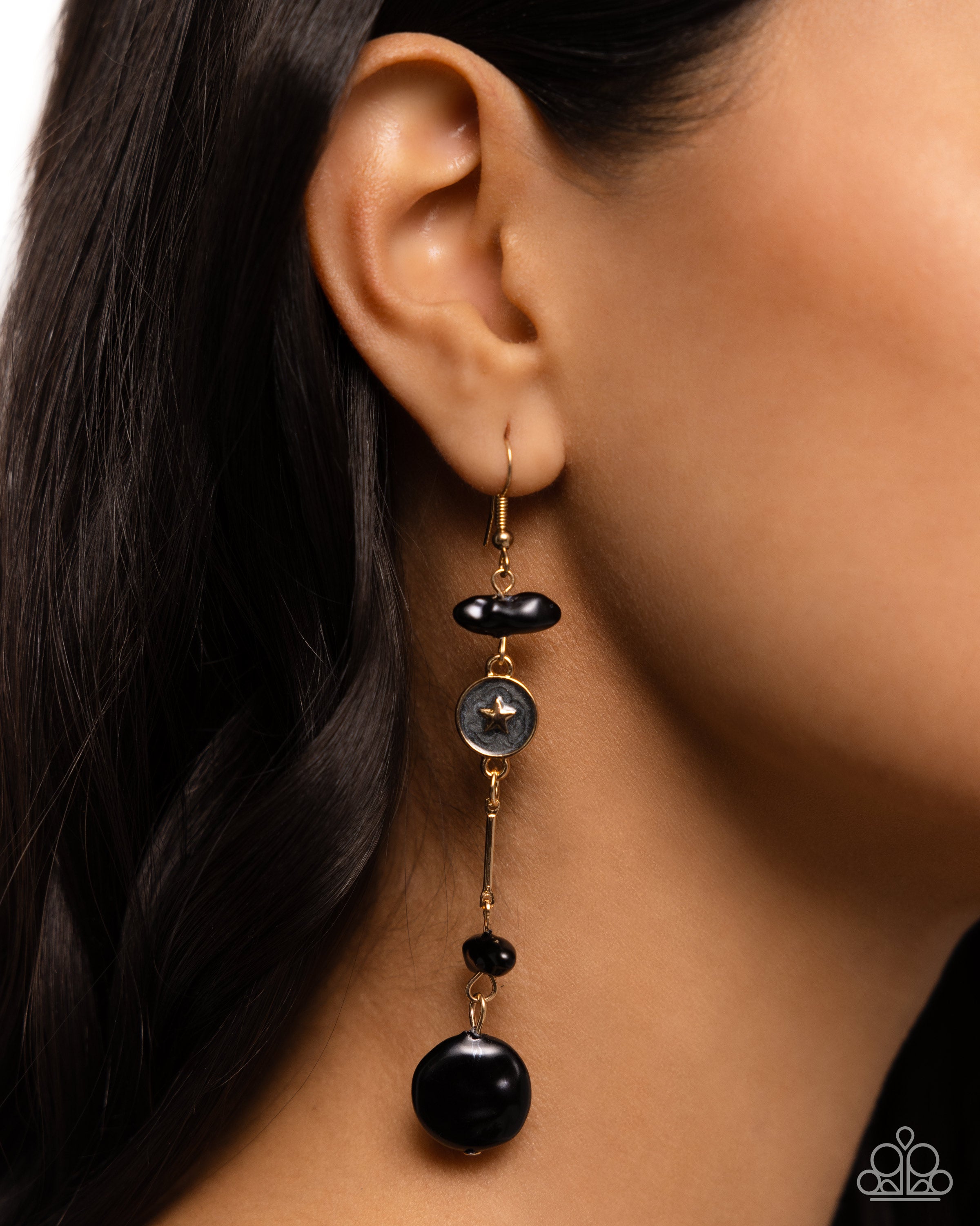 Blissful Balance - black - Paparazzi earrings – JewelryBlingThing