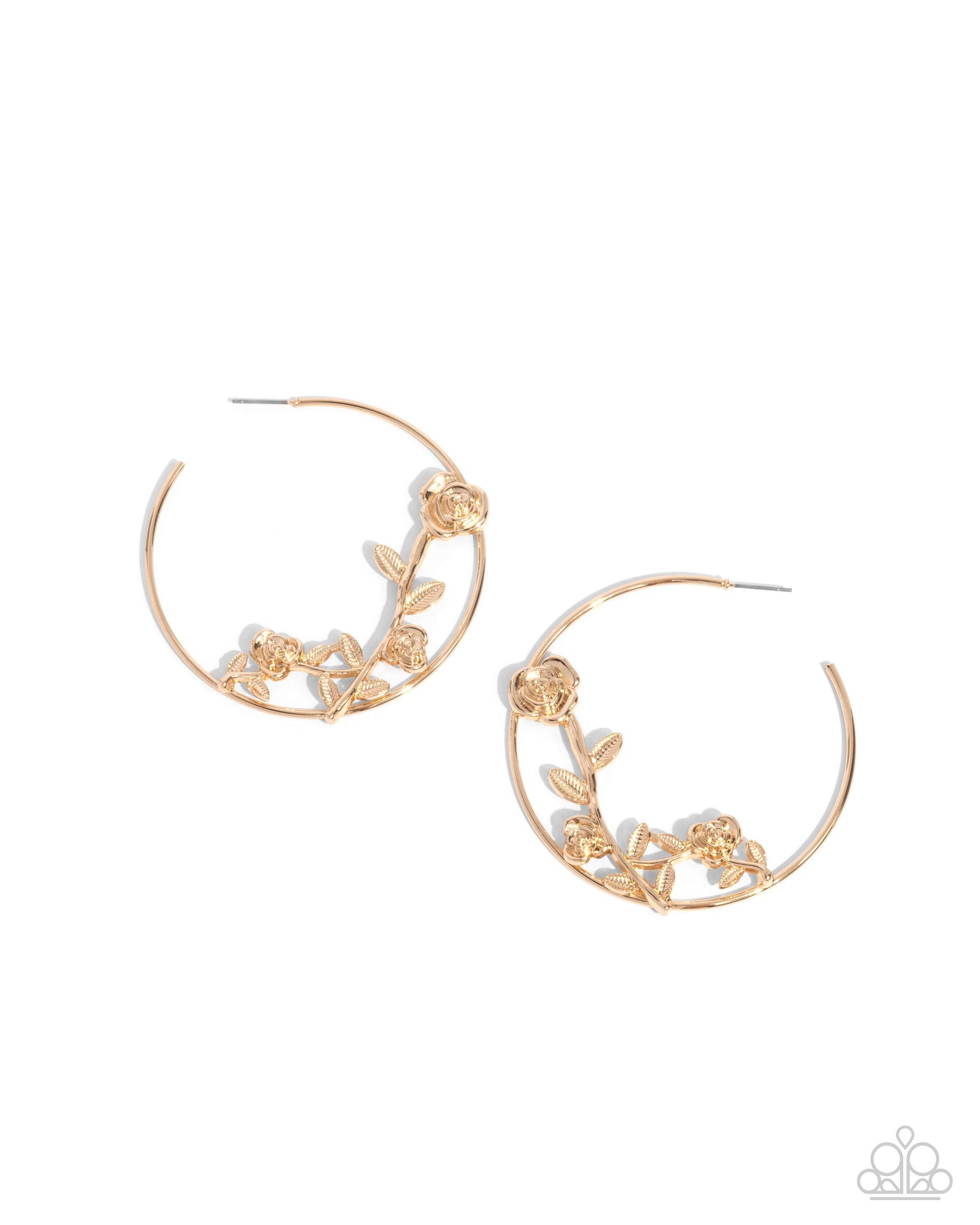 Blooming Benefit - gold - Paparazzi earrings