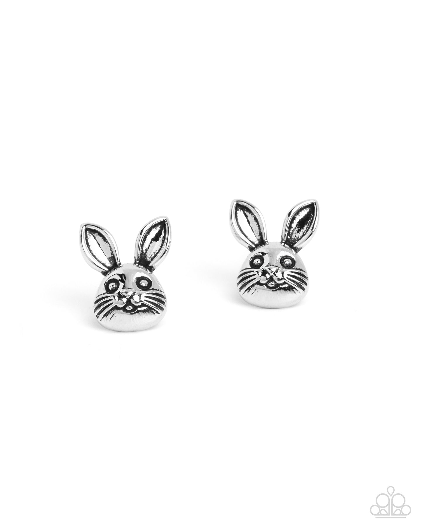 Bodacious Bunny - silver - Paparazzi earrings