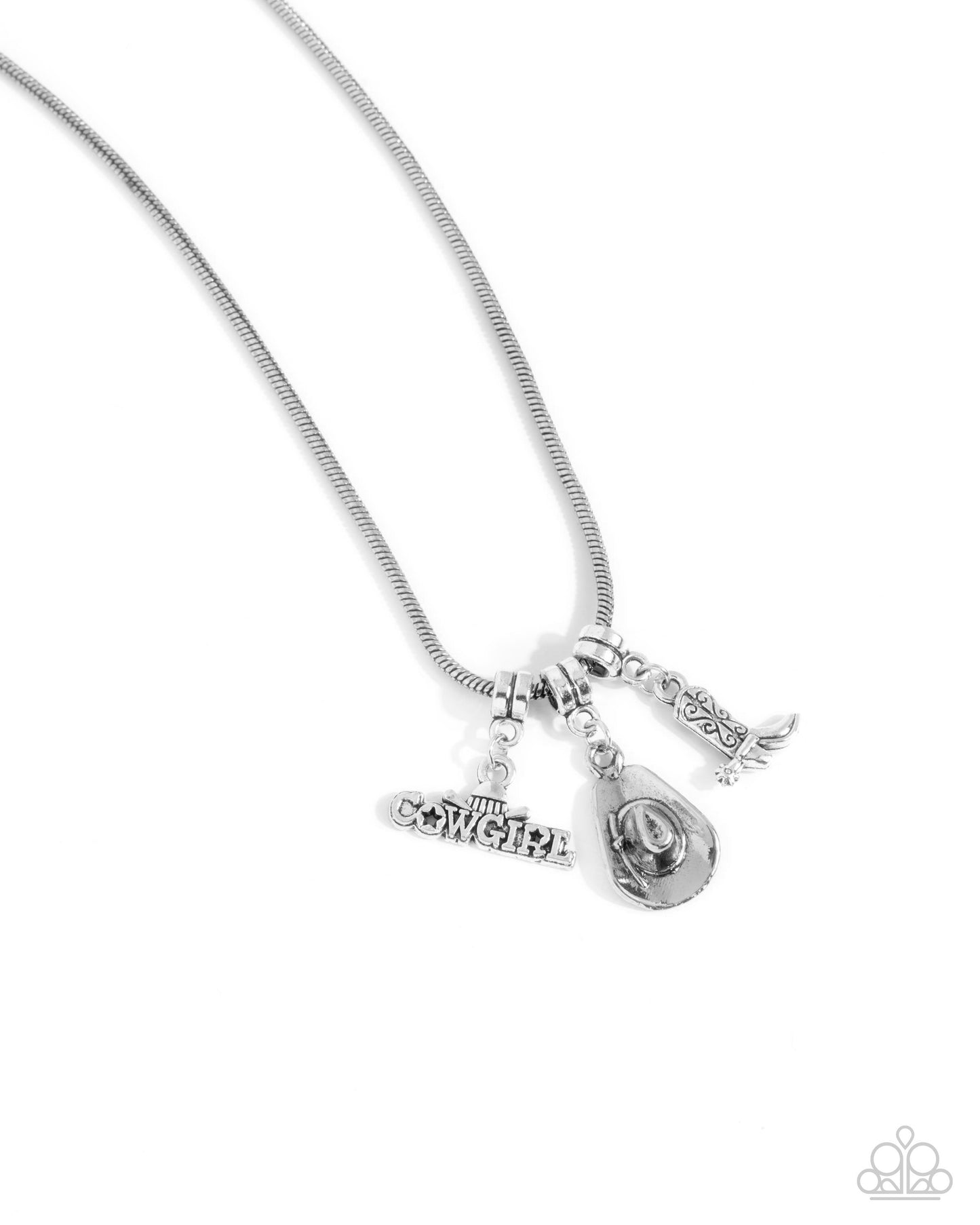 Boy Meets COWGIRL - silver - Paparazzi necklace
