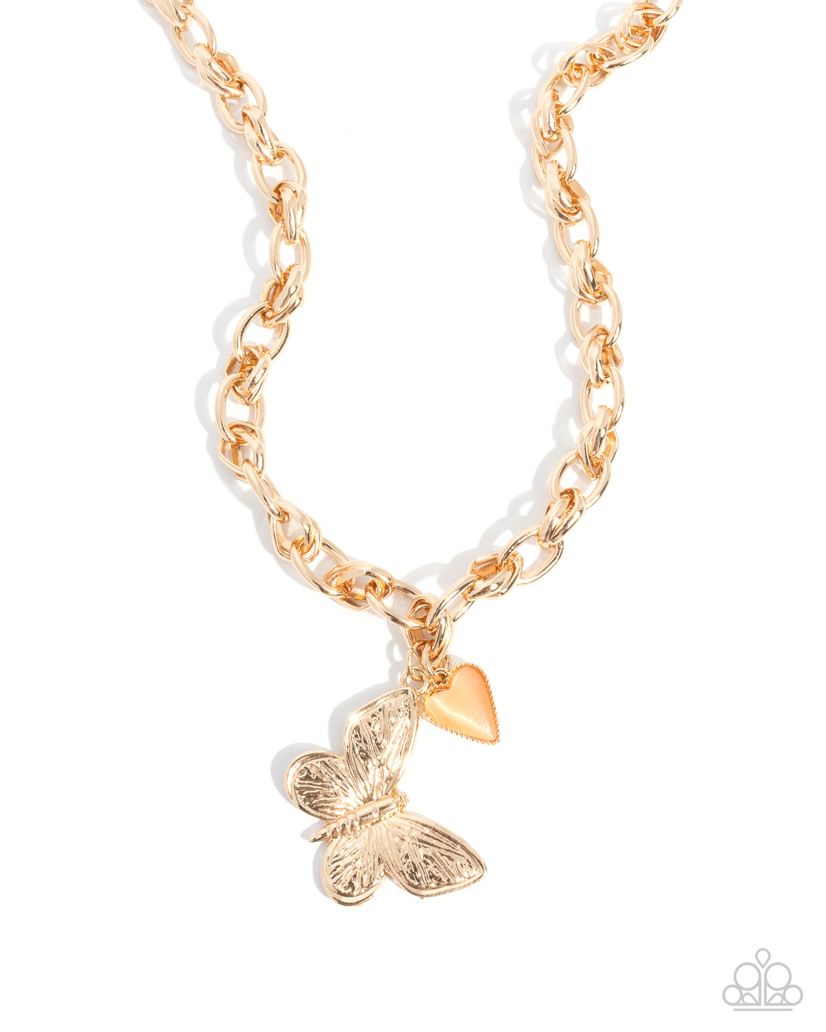 Budget Butterfly - orange - Paparazzi necklace