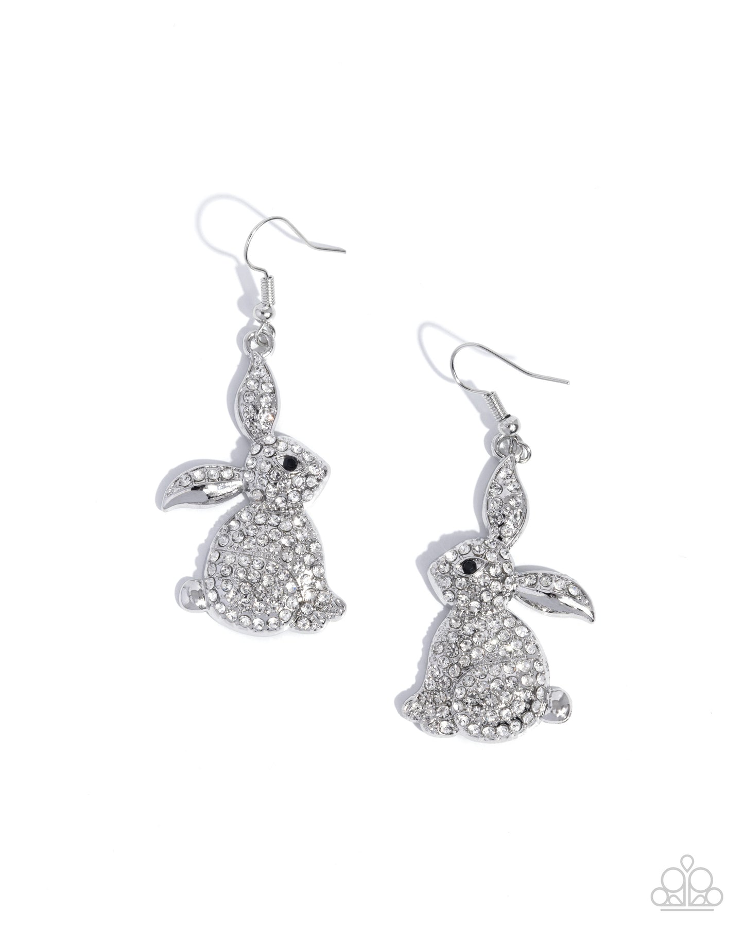 Bunny Bling - white - Paparazzi earrings