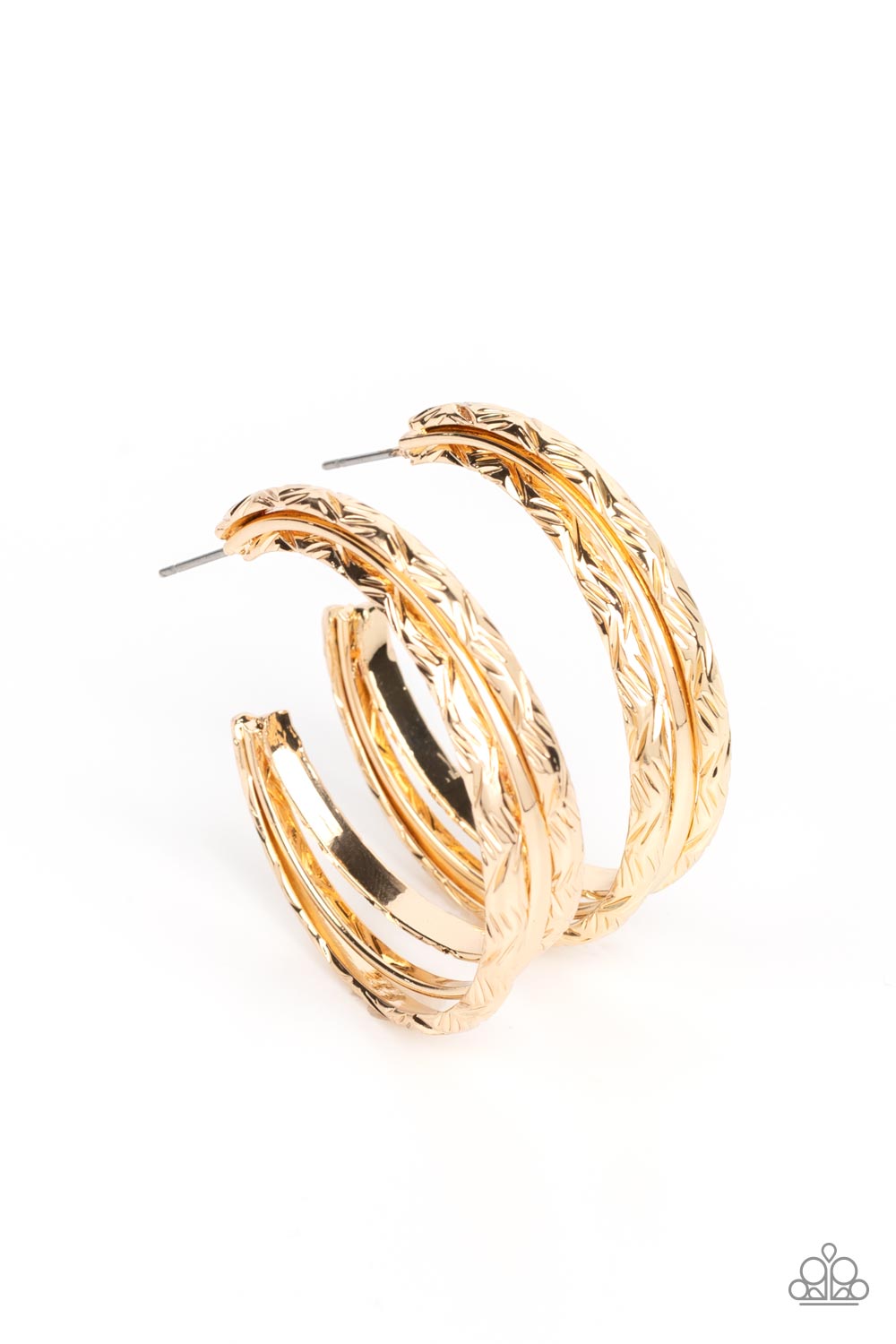 CONTOUR de Force - gold - Paparazzi earrings