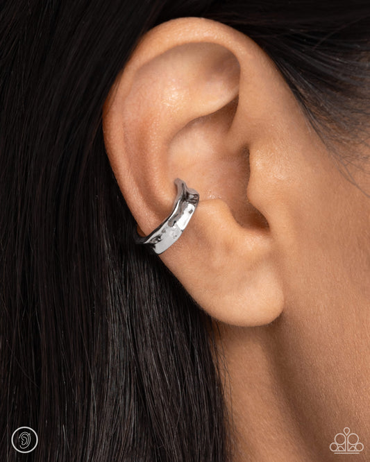 CUFF Call - silver - Paparazzi ear cuff