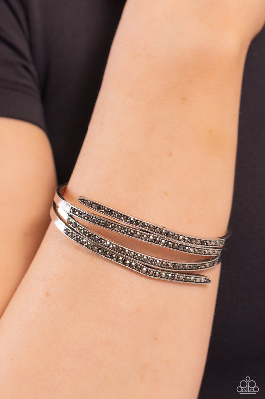 CURVED Lines - silver - Paparazzi bracelet