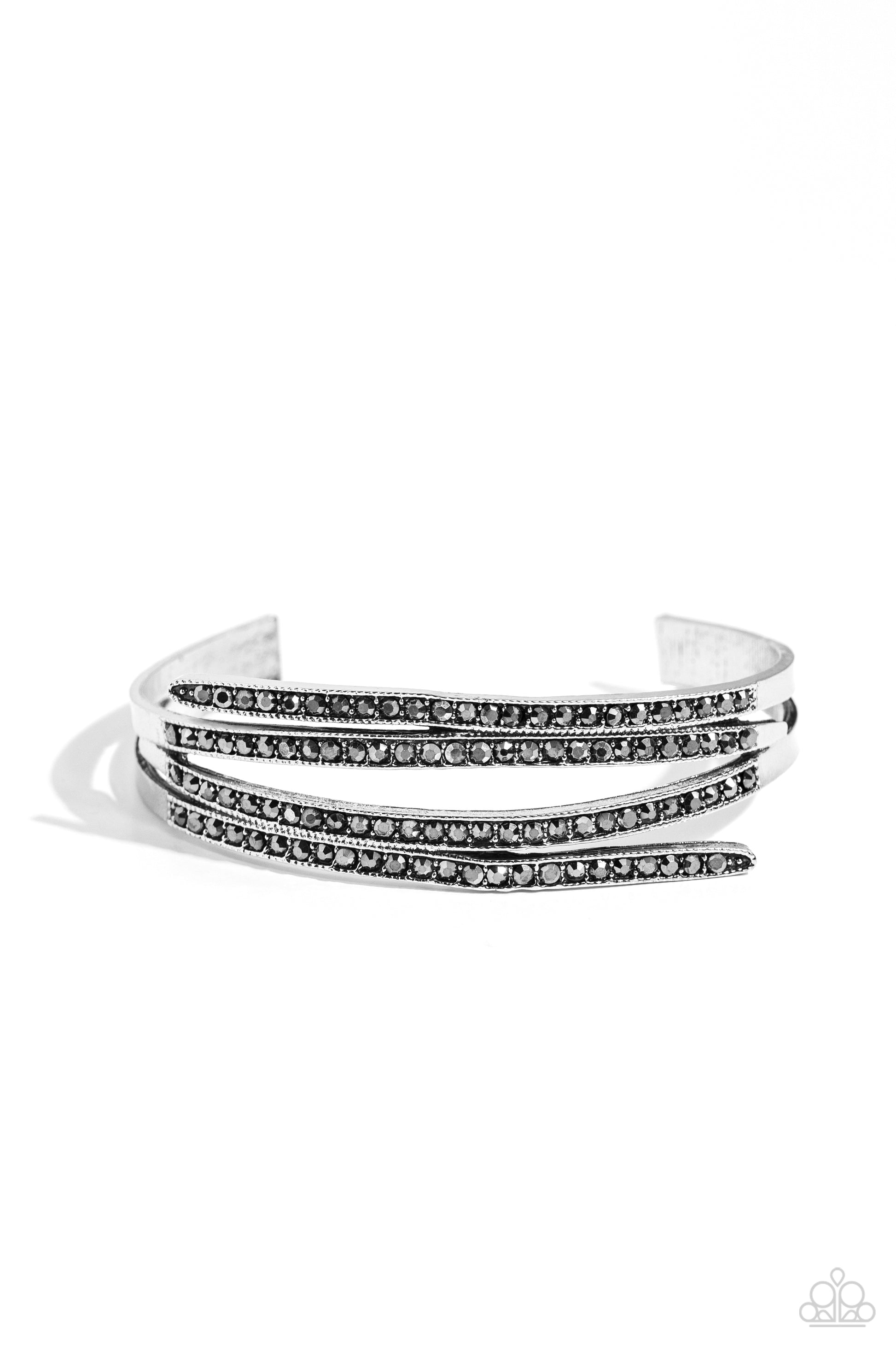 CURVED Lines - silver - Paparazzi bracelet