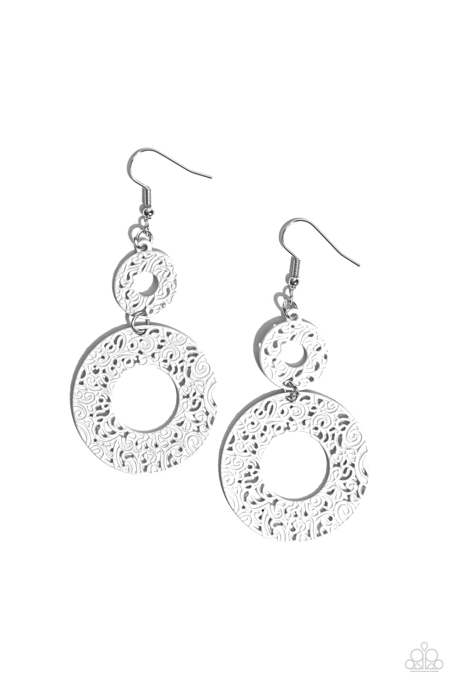Cabo Courtyard - white - Paparazzi earrings