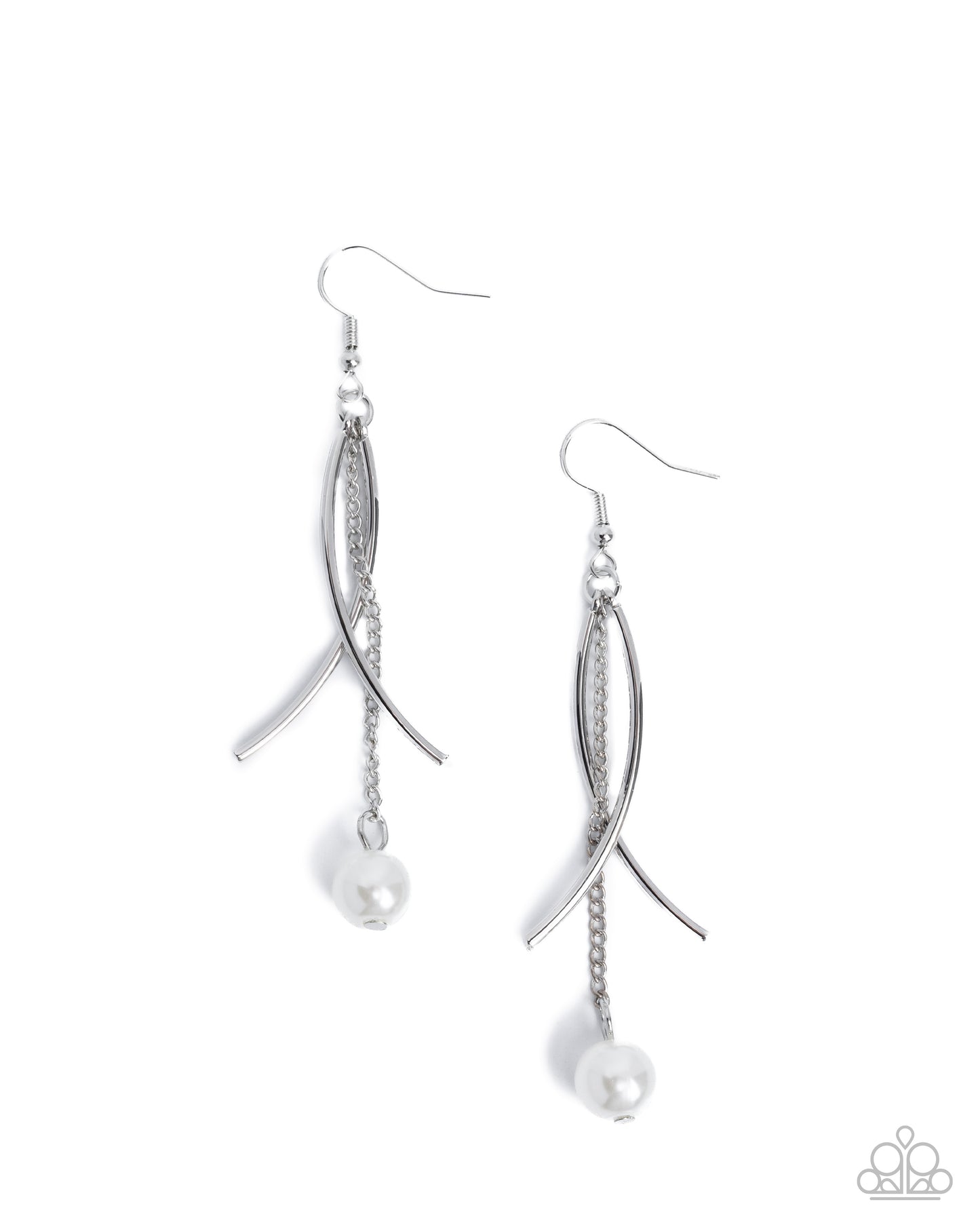 Captivating Curves - white - Paparazzi earrings