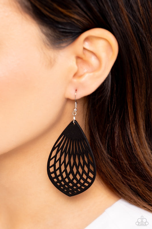Caribbean Coral - black - Paparazzi earrings
