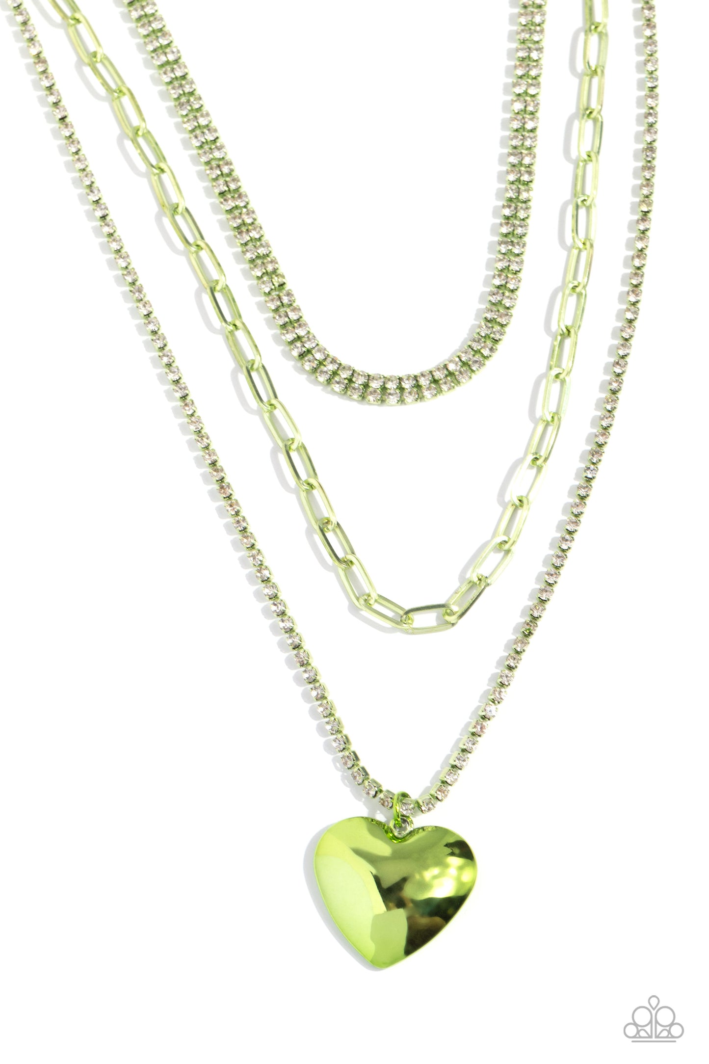 Caring Cascade - green - Paparazzi necklace