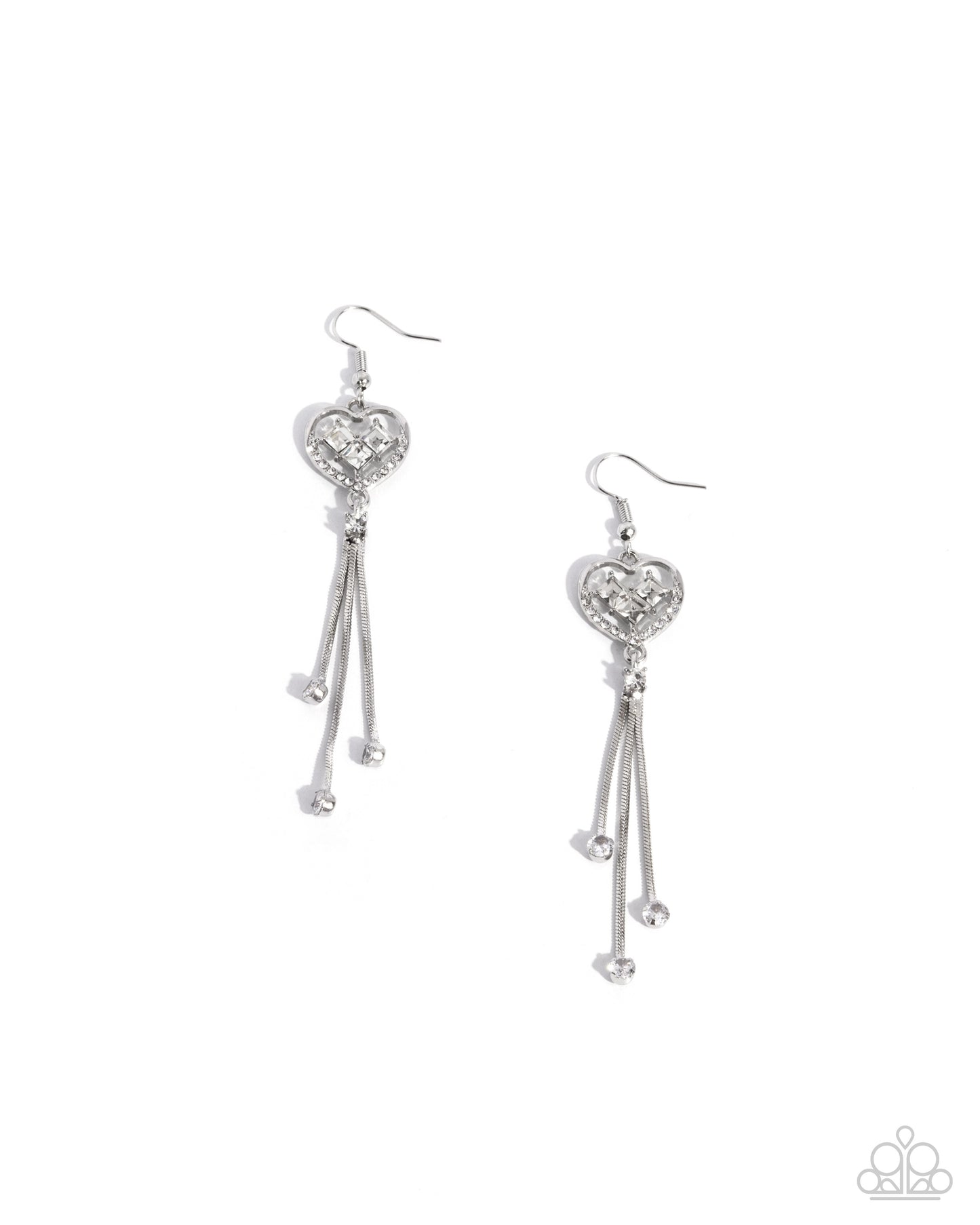 Cascading Character - white - Paparazzi earrings