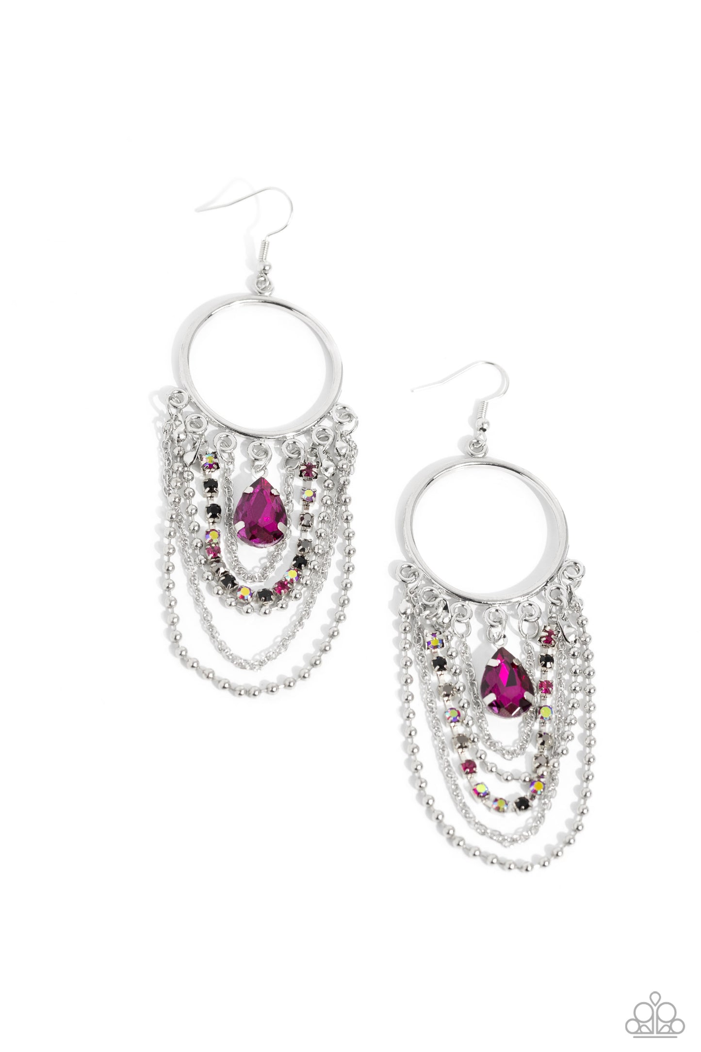 Cascading Clash - multi - Paparazzi earrings