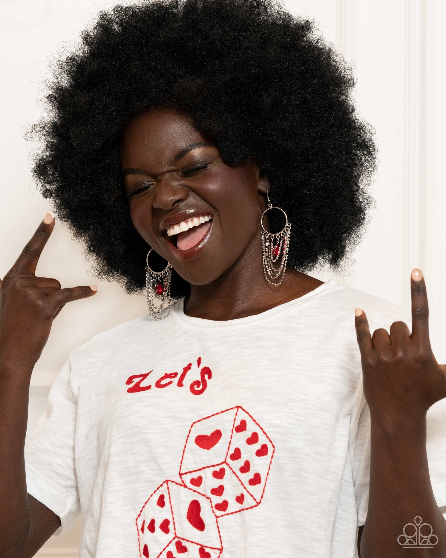 Cascading Clash - red - Paparazzi earrings