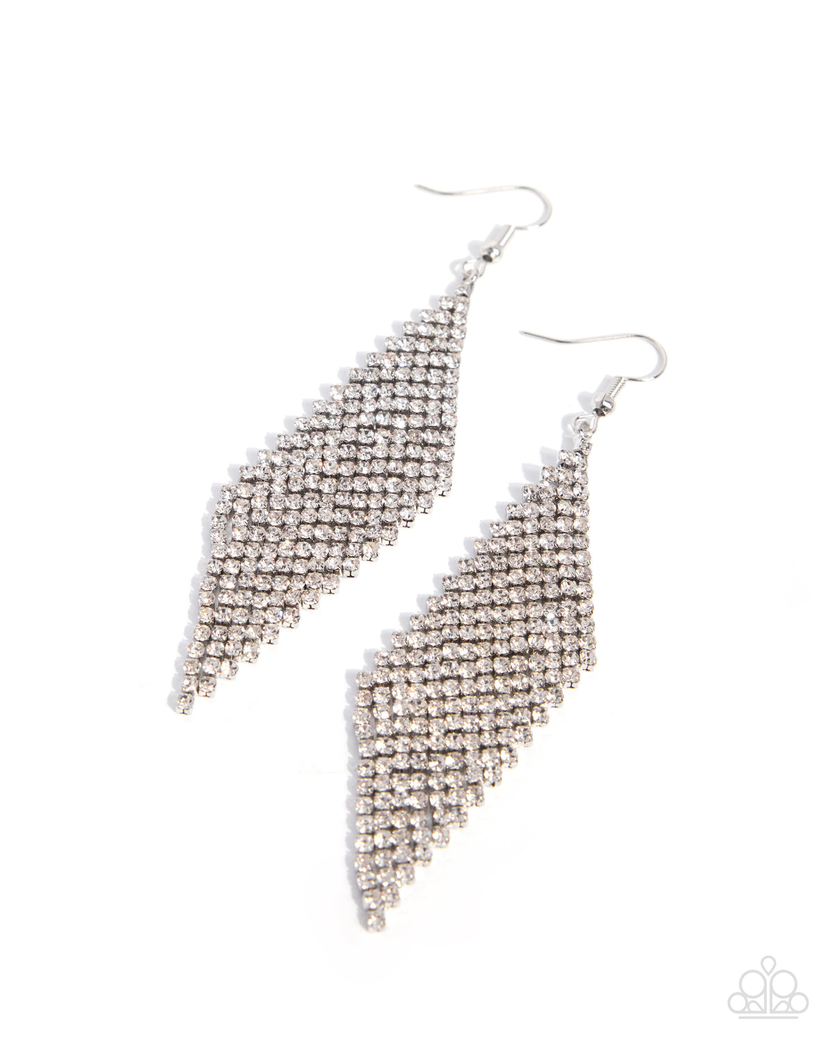 Cascading Cotillion - white - Paparazzi earrings