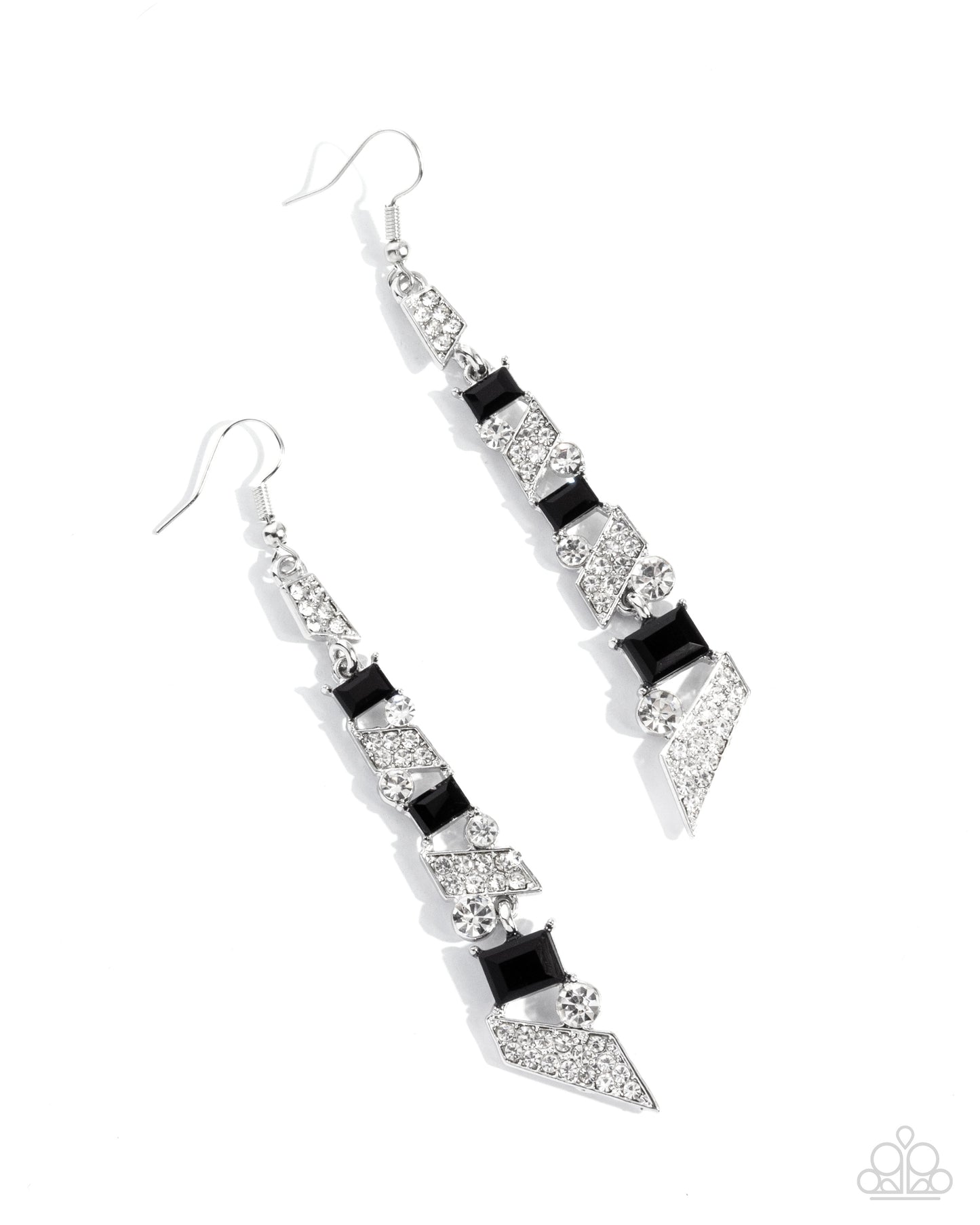 Cascading Cred - black - Paparazzi earrings