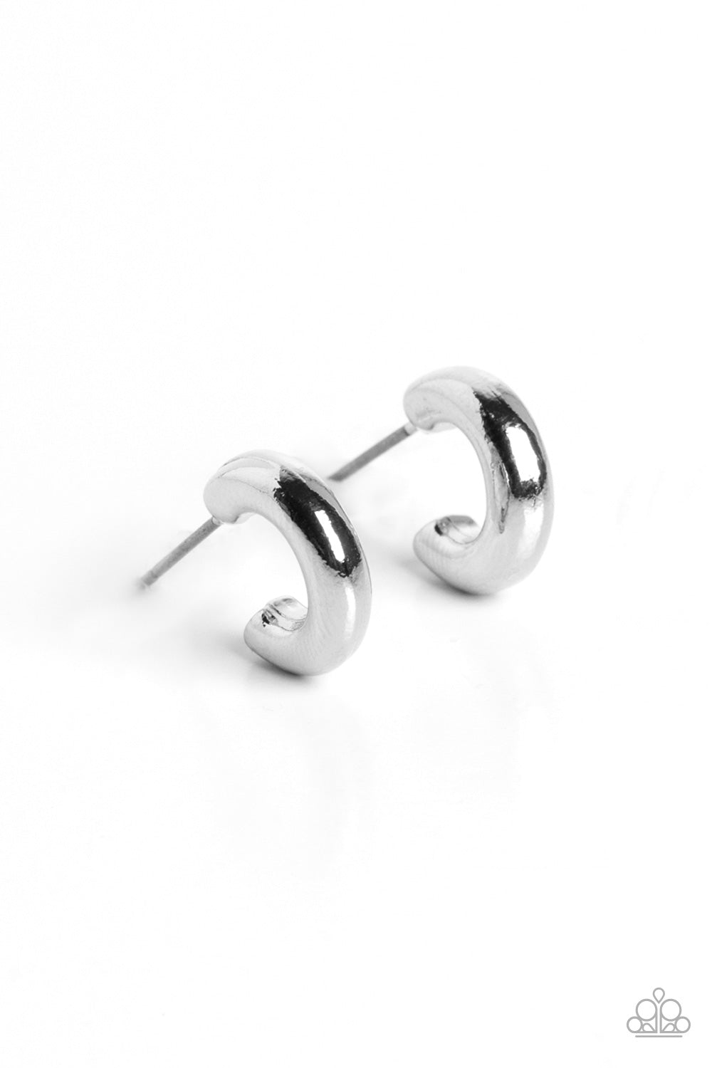 Catwalk Curls - silver - Paparazzi earrings