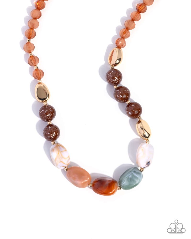 Celebrity Color - orange - Paparazzi necklace
