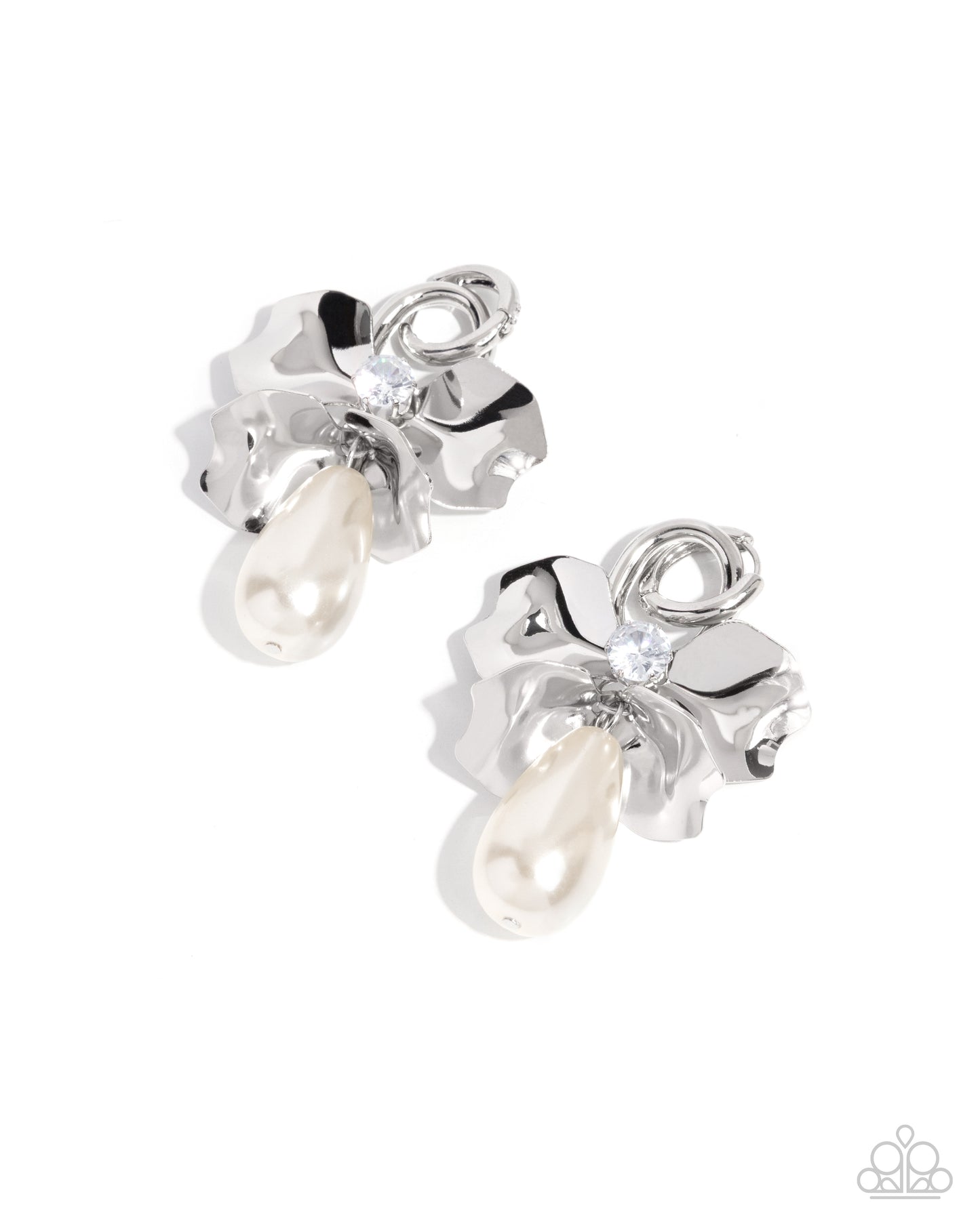 Champagne Celebration - white - Paparazzi earrings