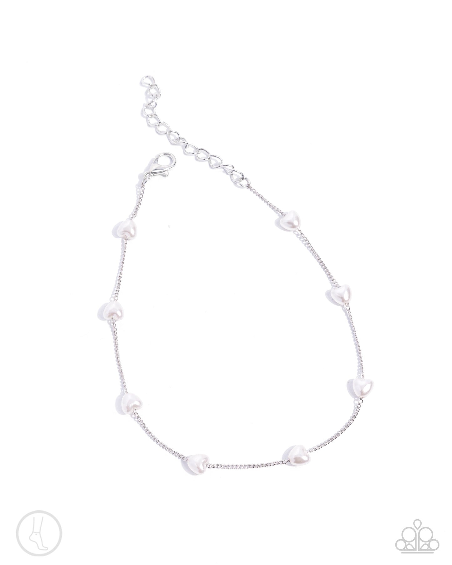 Charming Court - white - Paparazzi anklet