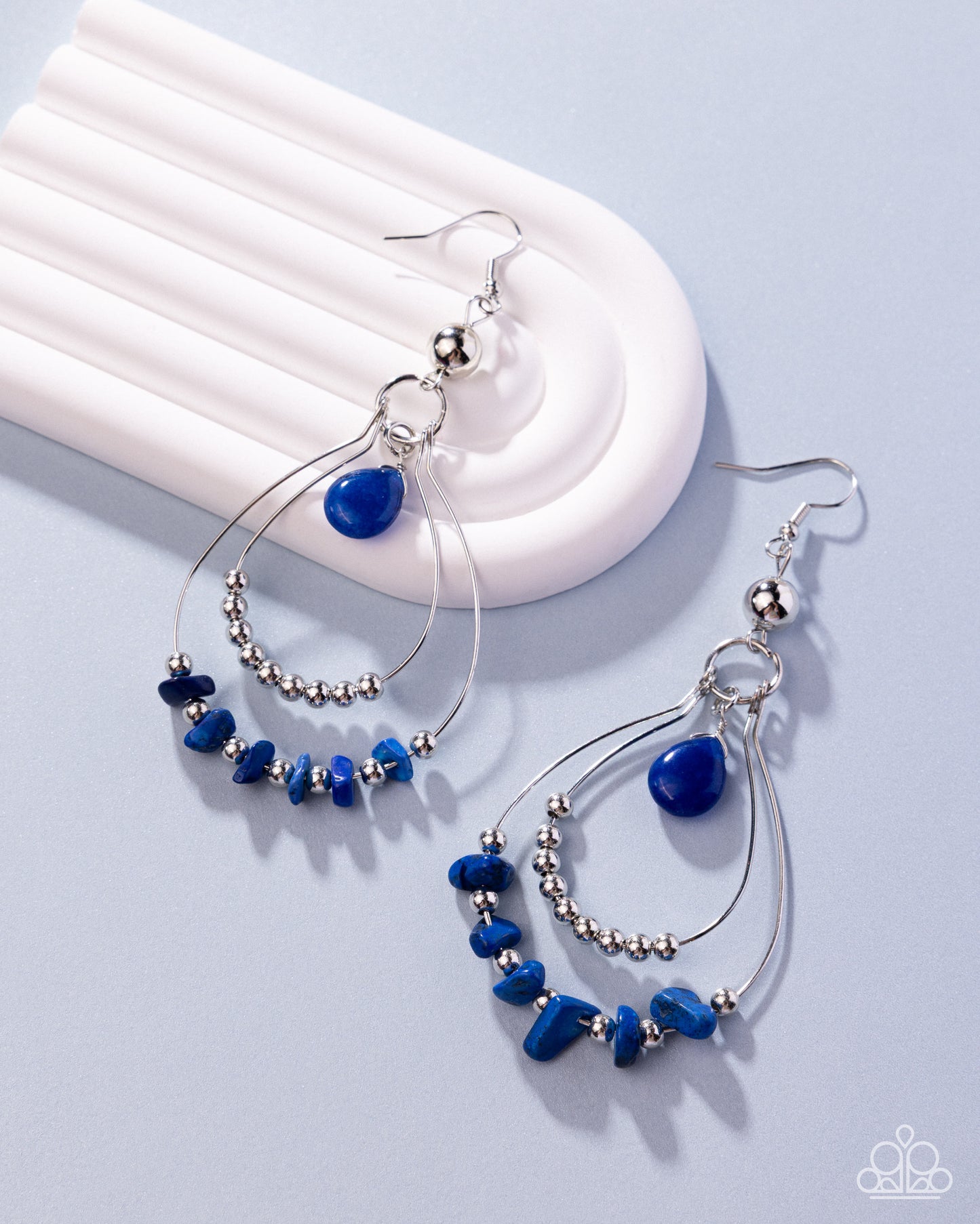 Chiseled Cascade - blue - Paparazzi earrings