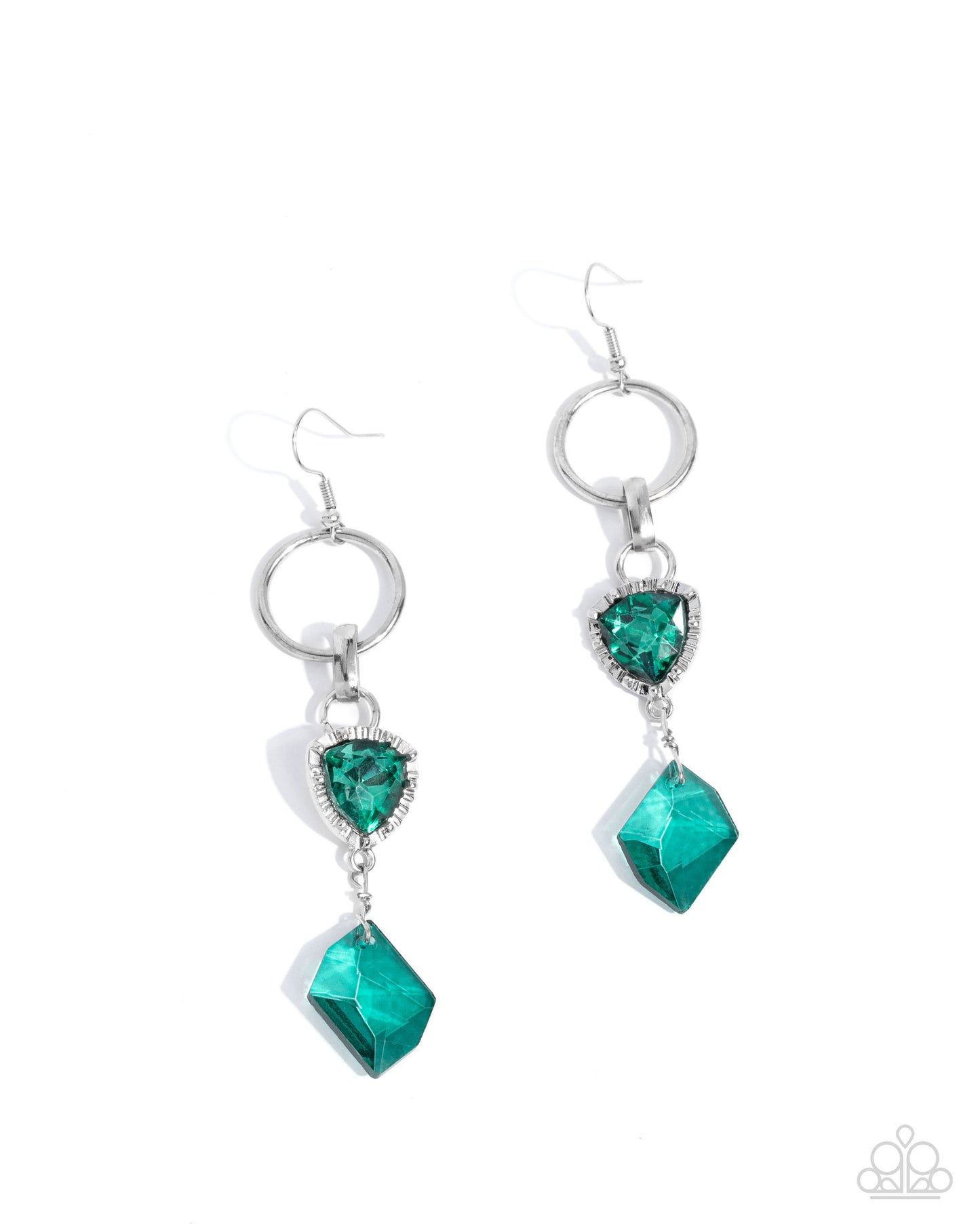 Chiseled Clarity - green - Paparazzi earrings