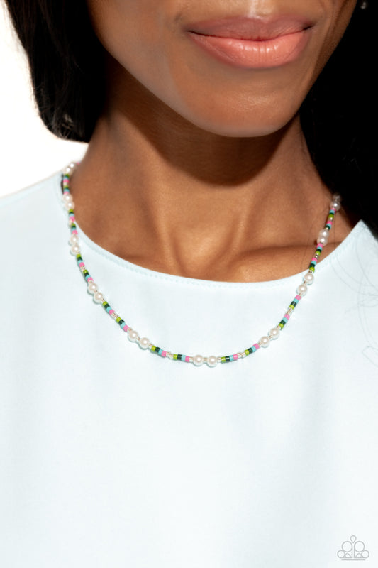 Colorblock Charm - green - Paparazzi necklace