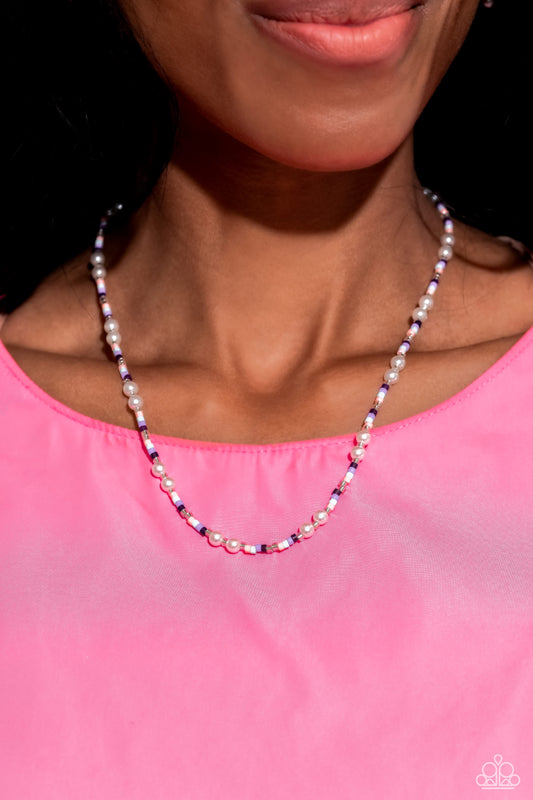 Colorblock Charm - purple - Paparazzi necklace