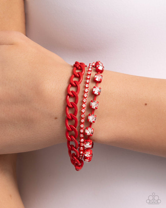 Colorful Canvas - red - Paparazzi bracelet